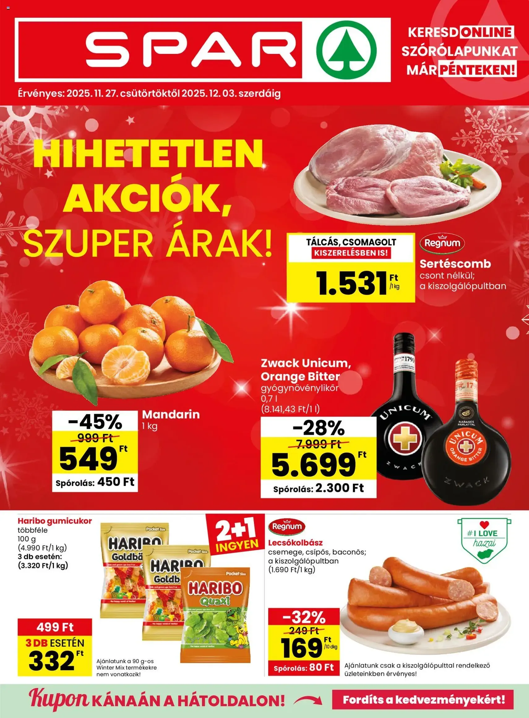 Spar Akciós újság - 2025.11.27. érvényes szórólap 1 oldal 24 oldalból