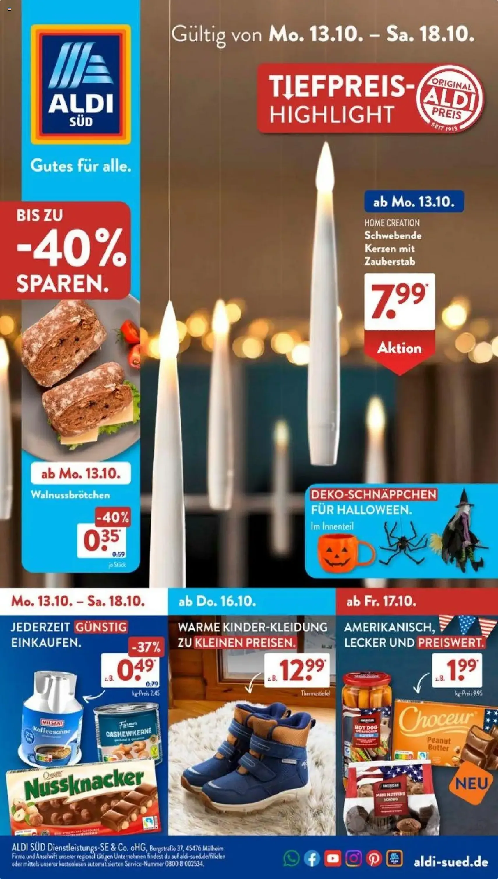 Aldi Süd Prospekt - Gültiger Prospekt ab 13.10.2025, Seite 1 von insgesamt 39 Aldi Süd Prospekt - Gültiger Prospekt ab 13.10.2025, Seite 1 von insgesamt 39
