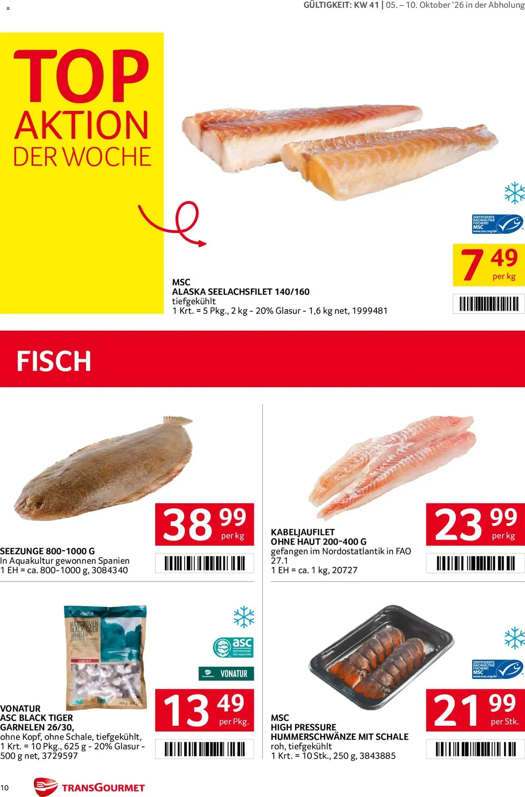Transgourmet Flugblatt - Gültiger Prospekt ab 05.10.2026, Seite 10 von insgesamt 28
