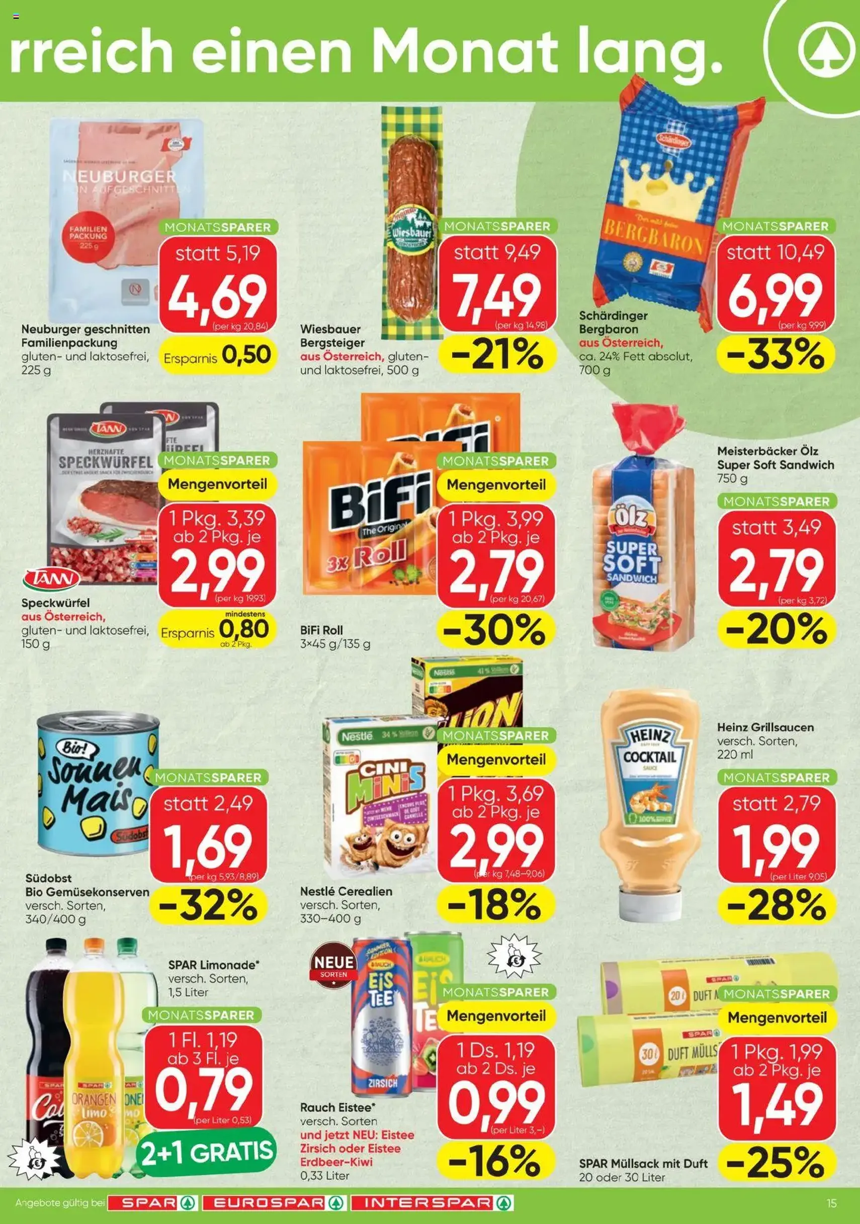 Spar Flugblatt - Gültiger Prospekt ab 21.08.2025, Seite 15 von insgesamt 16 Spar Flugblatt - Gültiger Prospekt ab 21.08.2025, Seite 15 von insgesamt 16