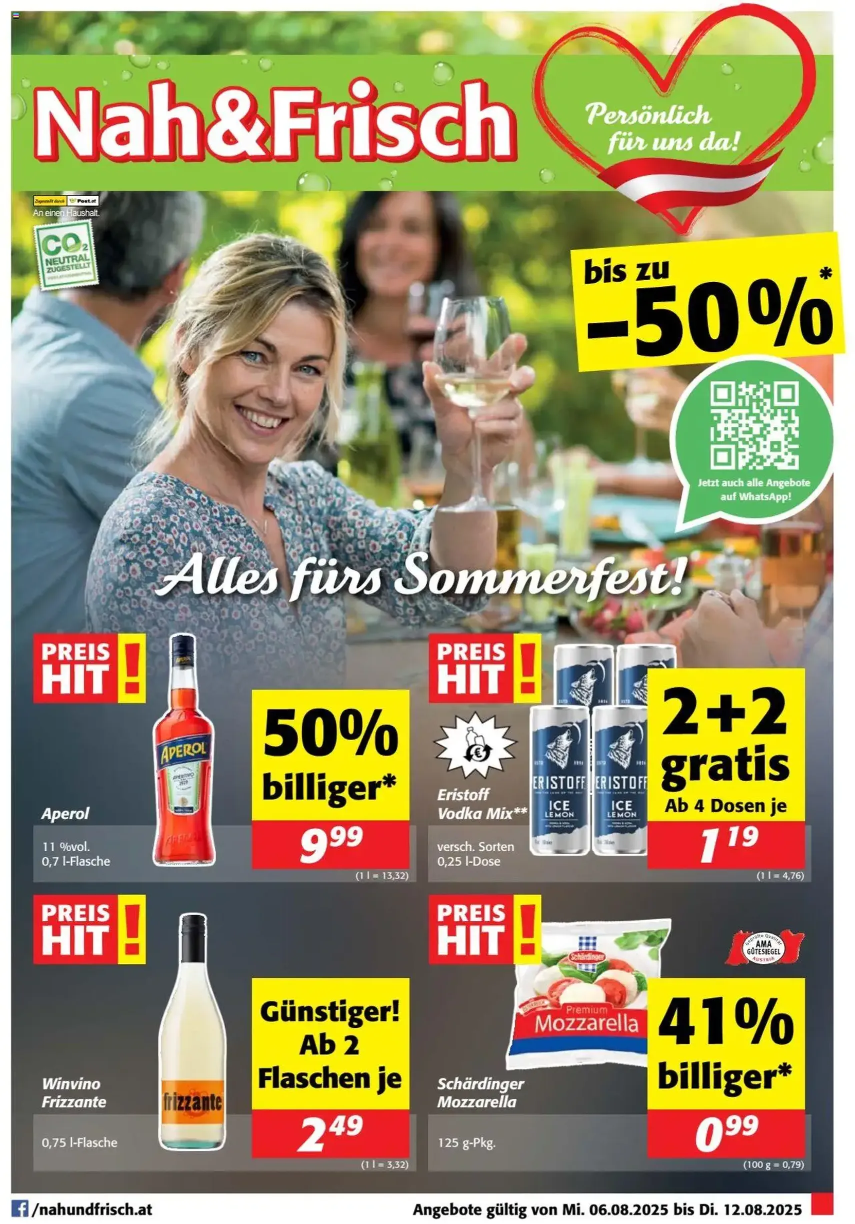Nah und Frisch Flugblatt - Gültiger Prospekt ab 06.08.2025, Seite 1 von insgesamt 8