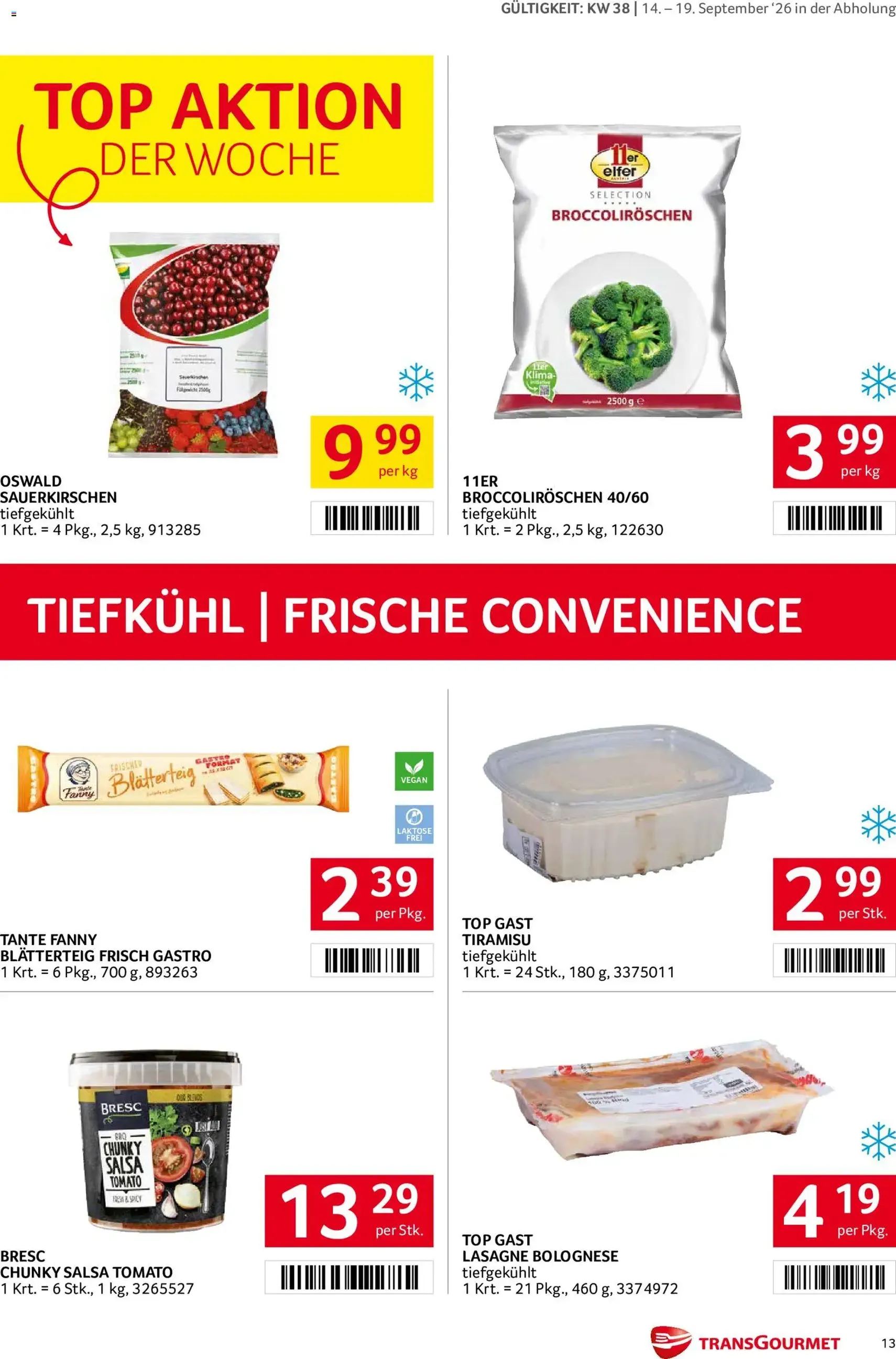 Transgourmet Flugblatt - Gültiger Prospekt ab 14.09.2026, Seite 13 von insgesamt 31