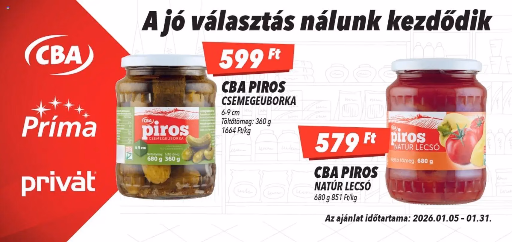 CBA - Óriásplakátok - 2026.01.05. érvényes szórólap 3 oldal 4 oldalból