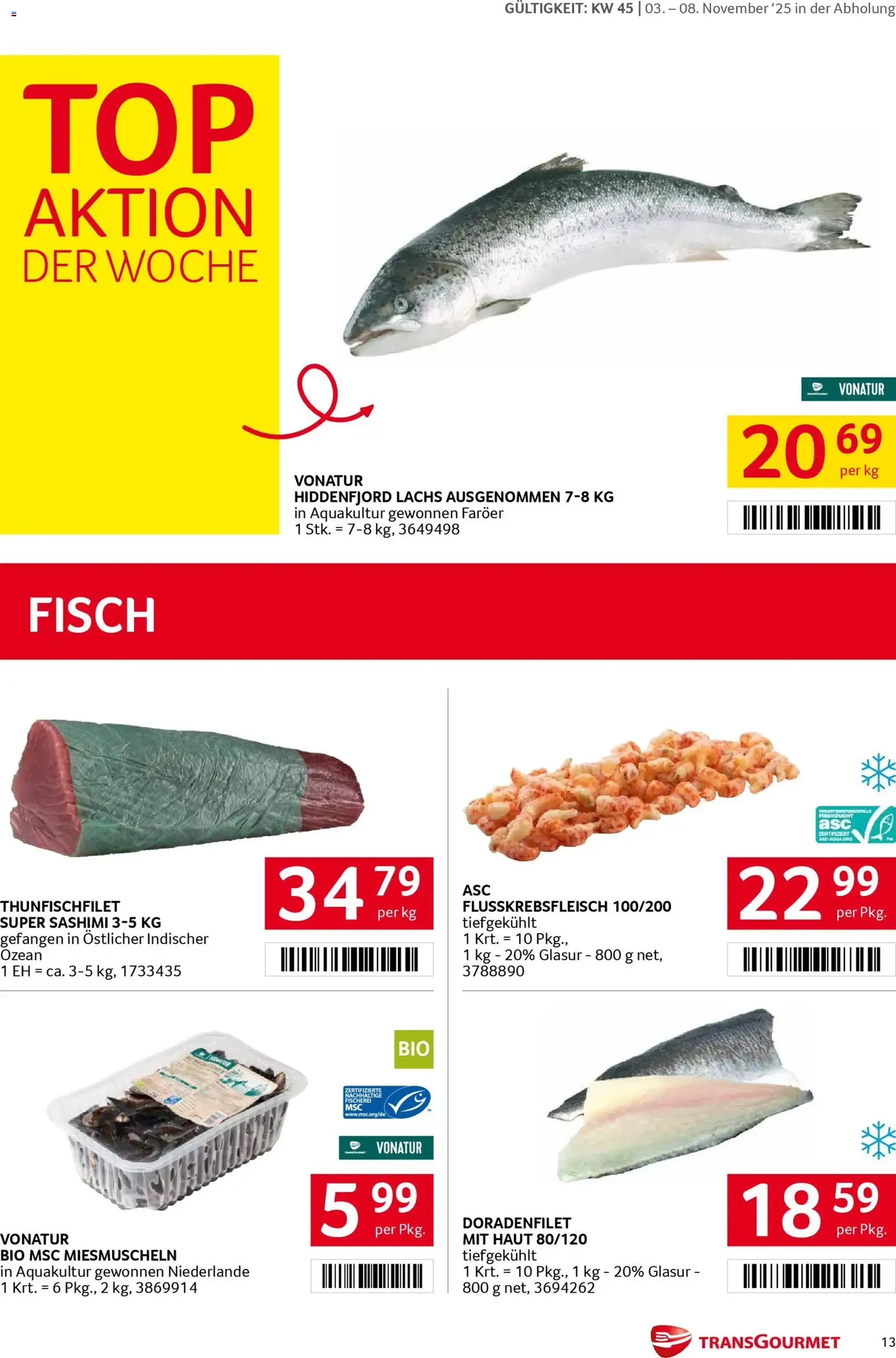 Transgourmet Flugblatt - Gültiger Prospekt ab 03.11.2025, Seite 13 von insgesamt 36