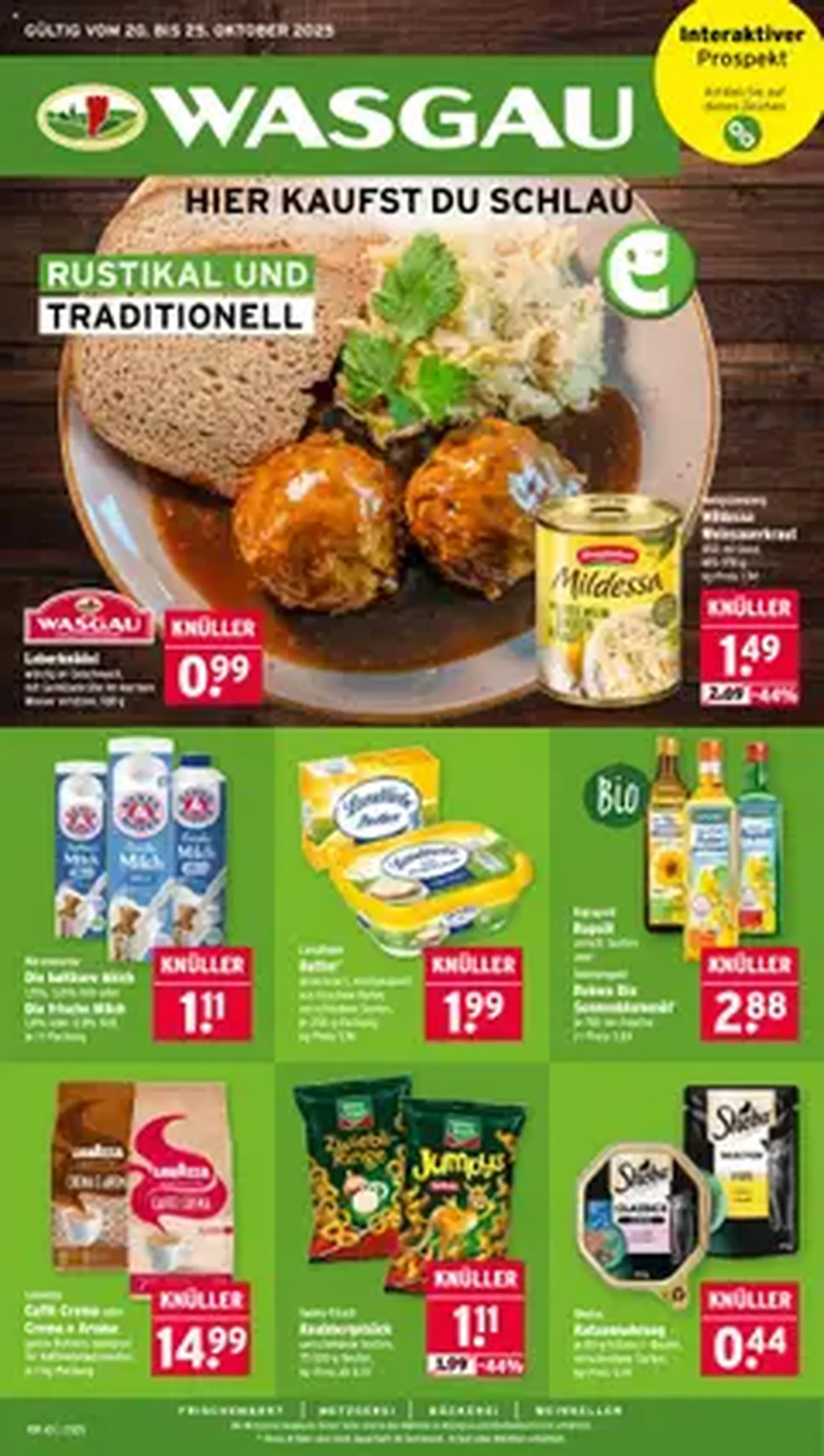 Wasgau Prospekt - Gültiger Prospekt ab 20.10.2025, Seite 1 von insgesamt 1