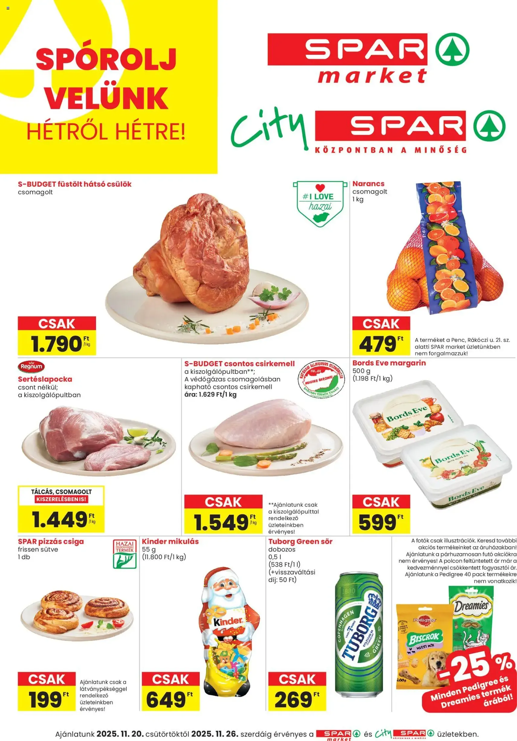 Spar Market Akciós újság - 2025.11.20. érvényes szórólap 1 oldal 3 oldalból