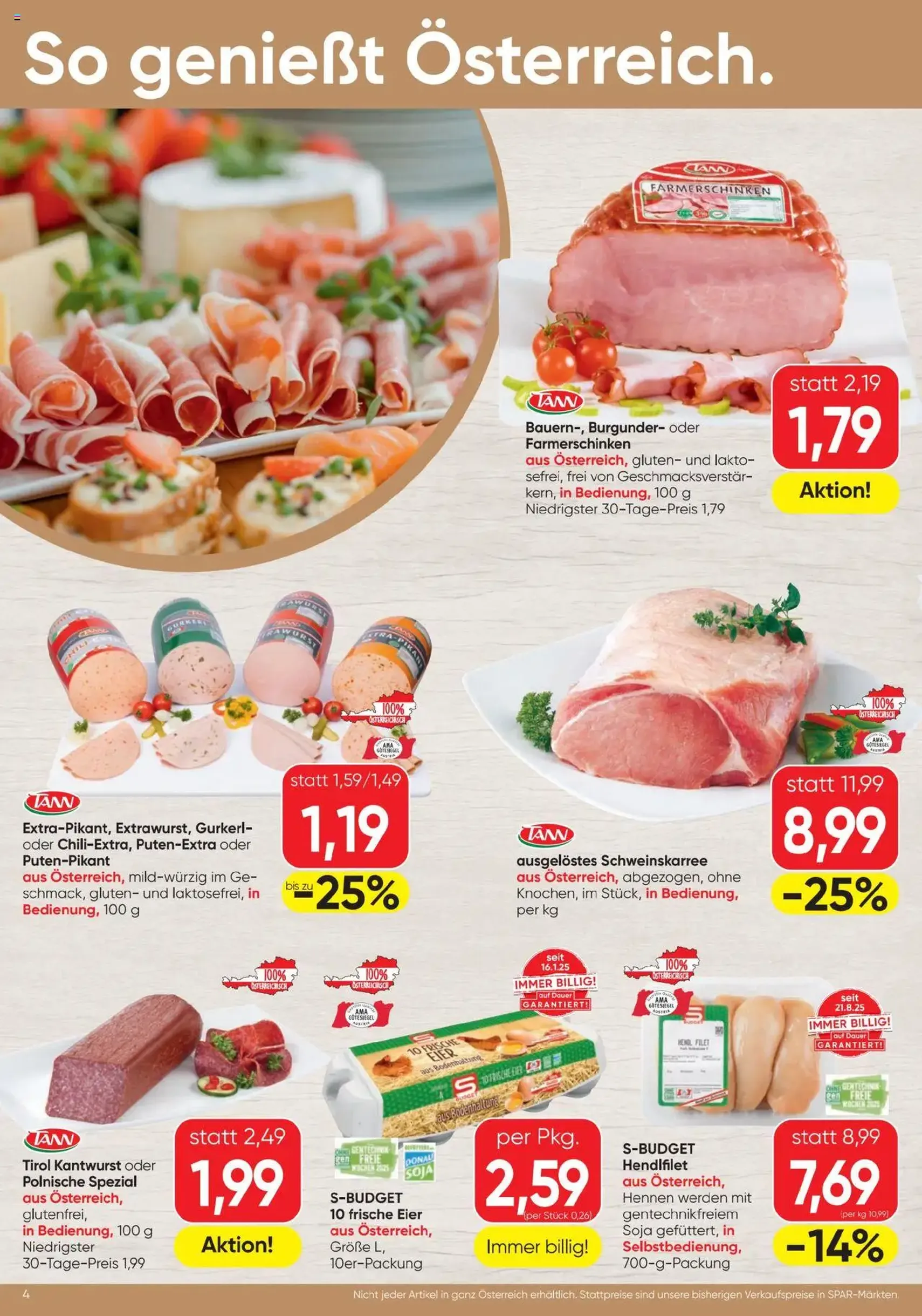 Spar Flugblatt - Gültiger Prospekt ab 18.09.2025, Seite 4 von insgesamt 16 Spar Flugblatt - Gültiger Prospekt ab 18.09.2025, Seite 4 von insgesamt 16