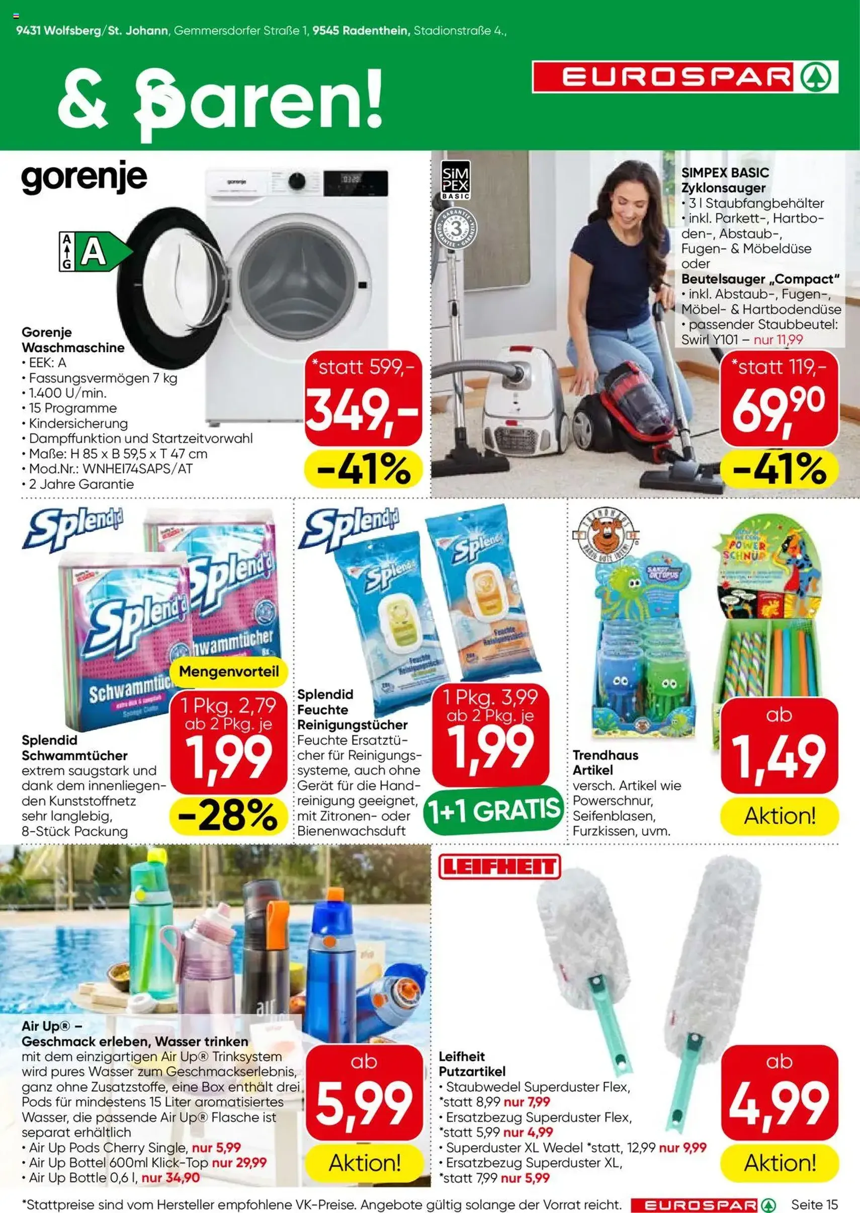 Eurospar Flugblatt - Gültiger Prospekt ab 28.08.2025, Seite 15 von insgesamt 16 Eurospar Flugblatt - Gültiger Prospekt ab 28.08.2025, Seite 15 von insgesamt 16