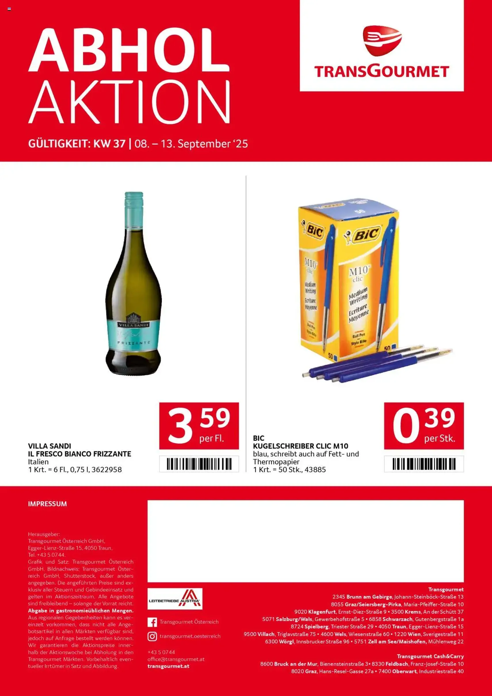 Transgourmet Flugblatt - Gültiger Prospekt ab 07.09.2025, Seite 34 von insgesamt 34