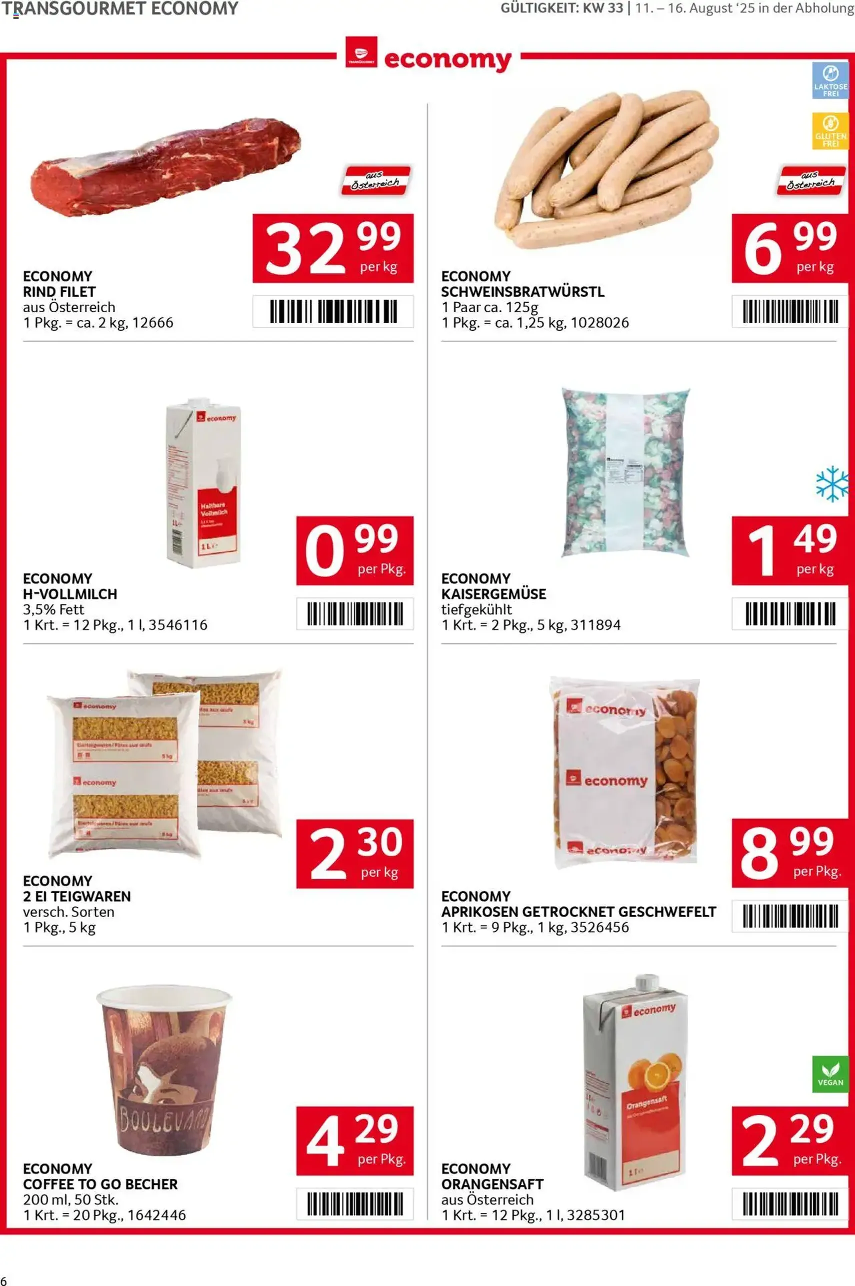 Transgourmet Flugblatt - Gültiger Prospekt ab 10.08.2025, Seite 6 von insgesamt 32 Transgourmet Flugblatt - Gültiger Prospekt ab 10.08.2025, Seite 6 von insgesamt 32