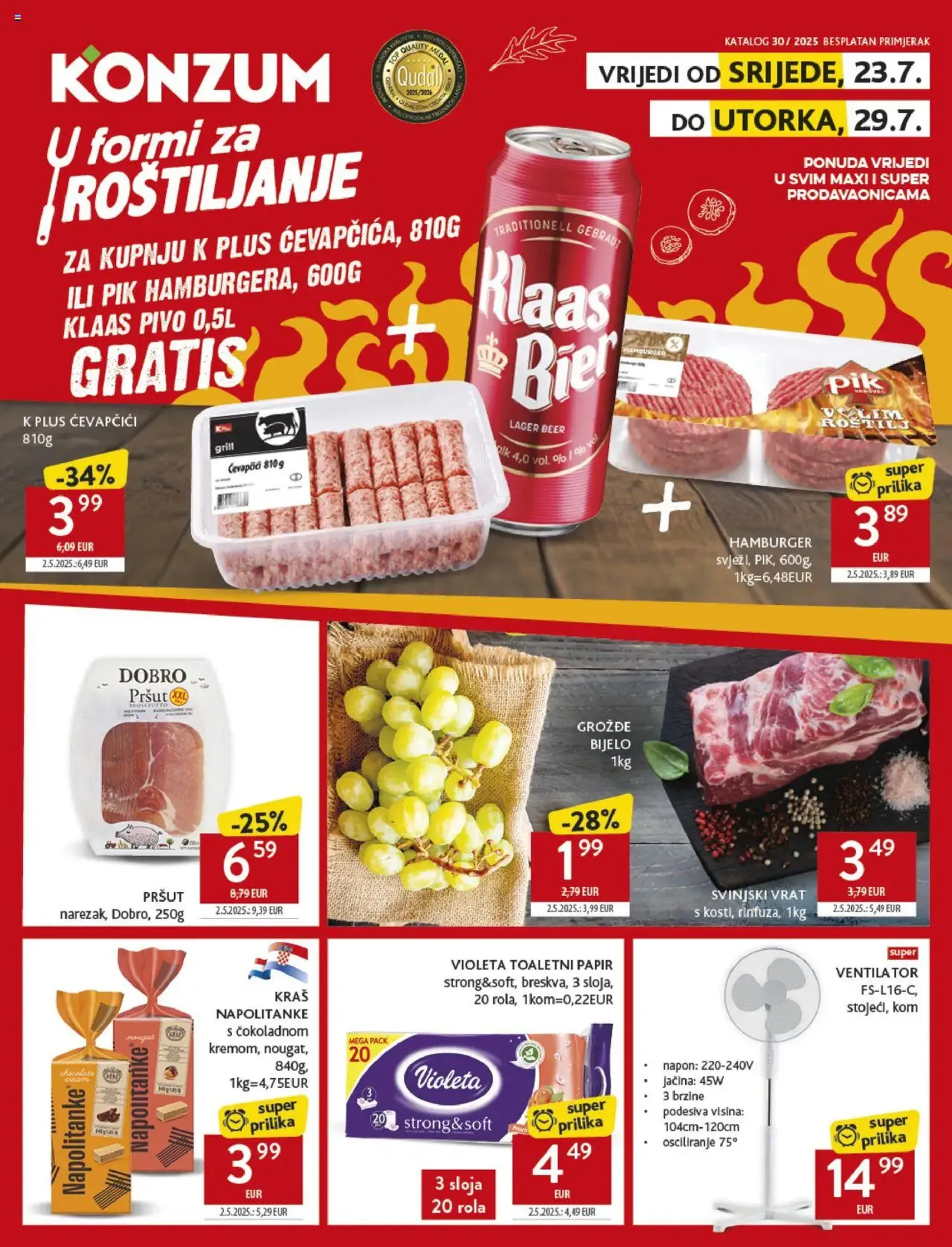Konzum HR Akciós újság - 2025.07.23. érvényes szórólap 1 oldal 40 oldalból Konzum HR Akciós újság - 2025.07.23. érvényes szórólap 1 oldal 40 oldalból