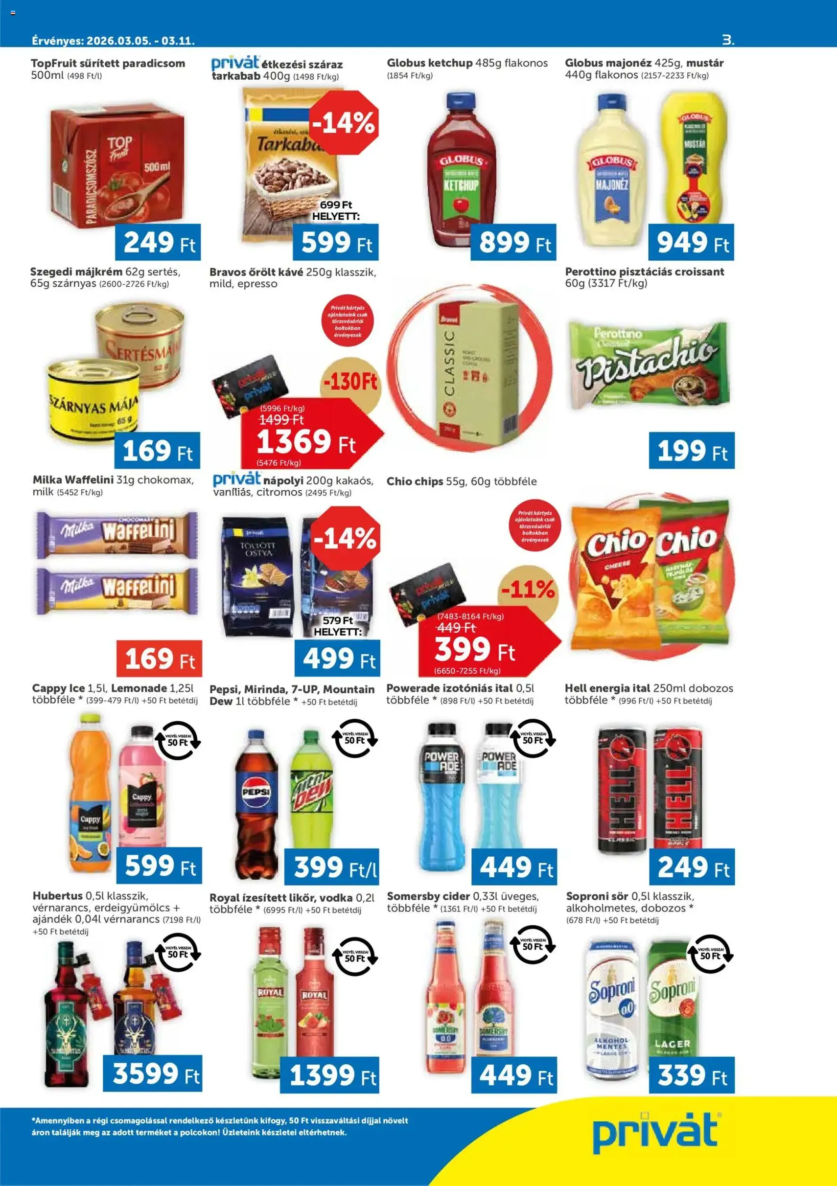 PRIVÁT akciós újság - 2026.03.05. érvényes szórólap 3 oldal 4 oldalból