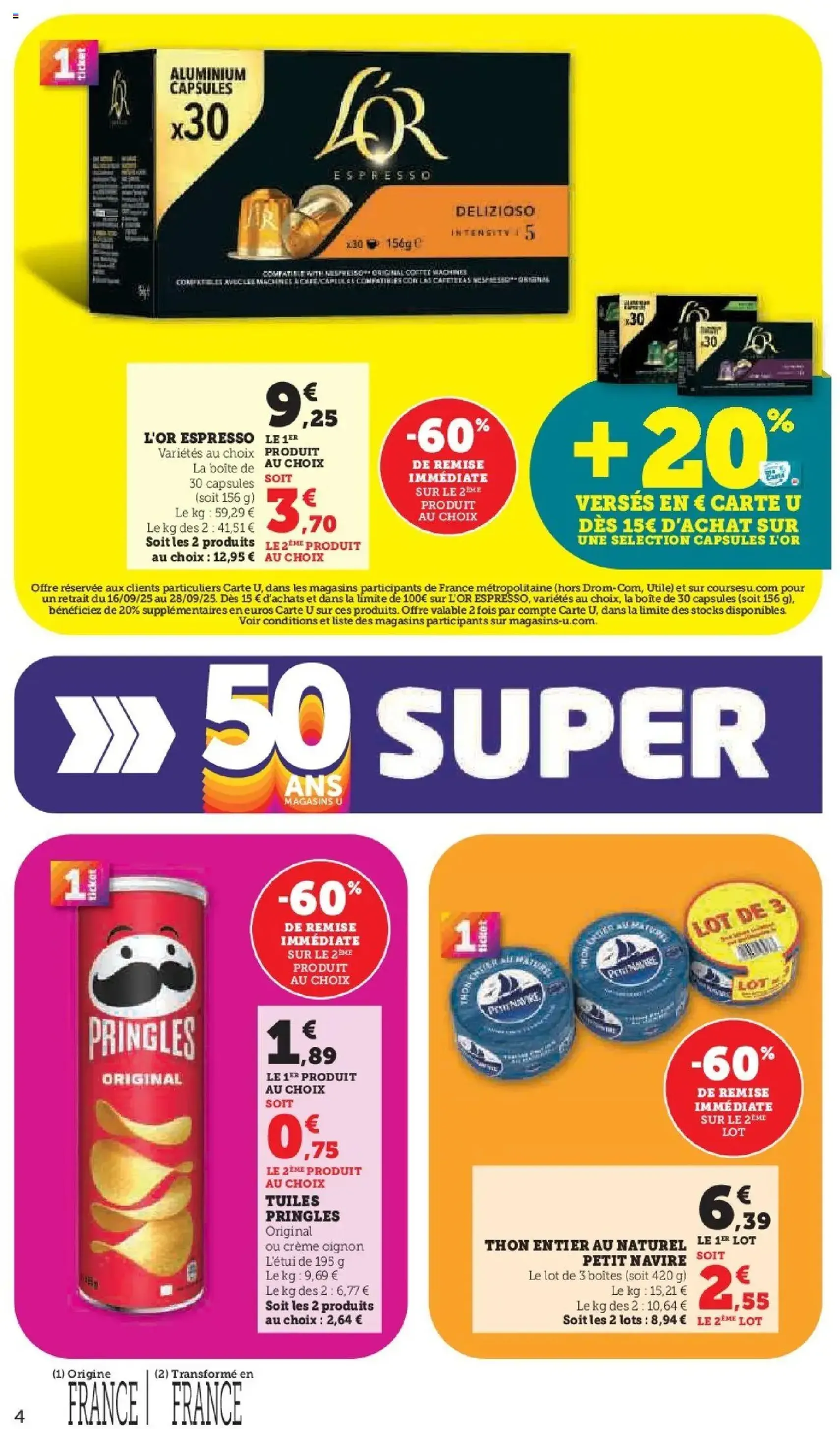 U Express catalogue 50 ans Magasins U - brochure valable à partir du 16/09/2025, page 4 sur 32