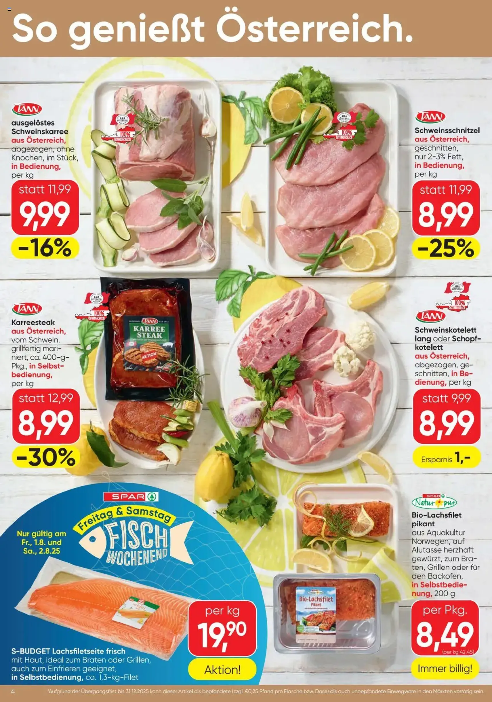 Spar Flugblatt - Gültiger Prospekt ab 31.07.2025, Seite 4 von insgesamt 20 Spar Flugblatt - Gültiger Prospekt ab 31.07.2025, Seite 4 von insgesamt 20
