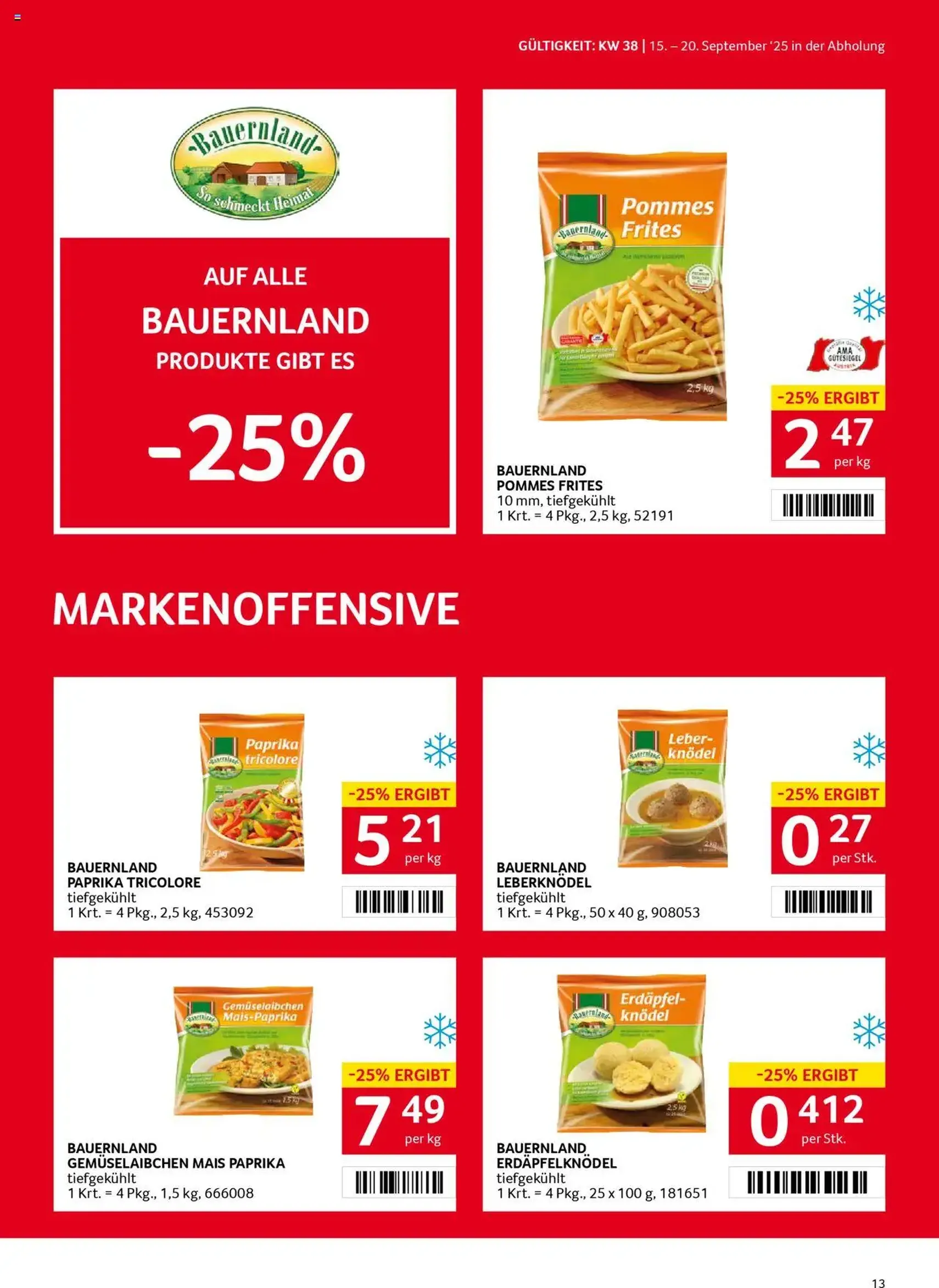 Transgourmet Flugblatt - Gültiger Prospekt ab 14.09.2025, Seite 13 von insgesamt 36 Transgourmet Flugblatt - Gültiger Prospekt ab 14.09.2025, Seite 13 von insgesamt 36