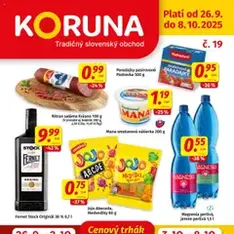 Koruna leták - náhľad letáku platný od 26.09.2025