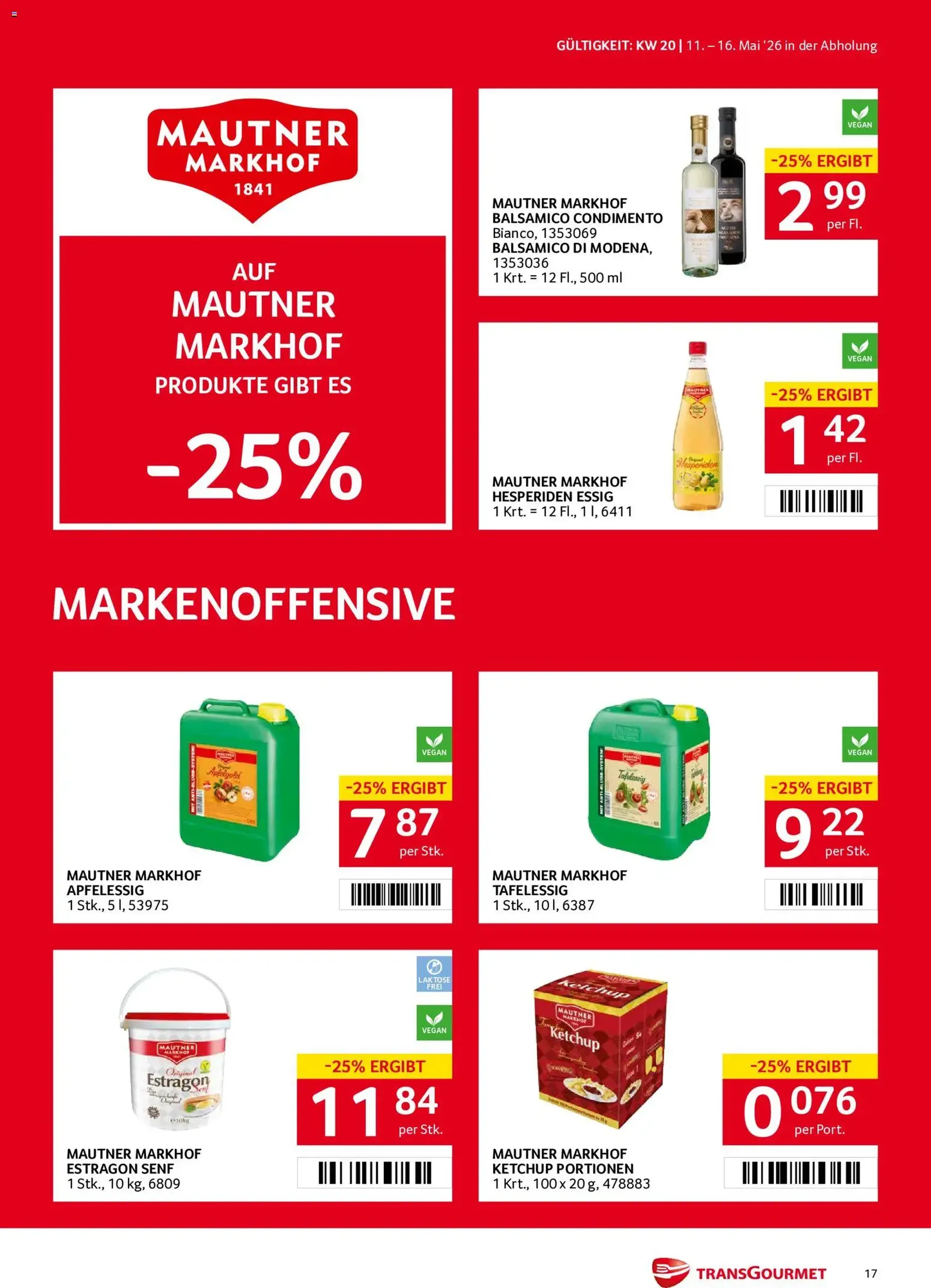 Transgourmet Flugblatt - Gültiger Prospekt ab 11.05.2026, Seite 17 von insgesamt 40