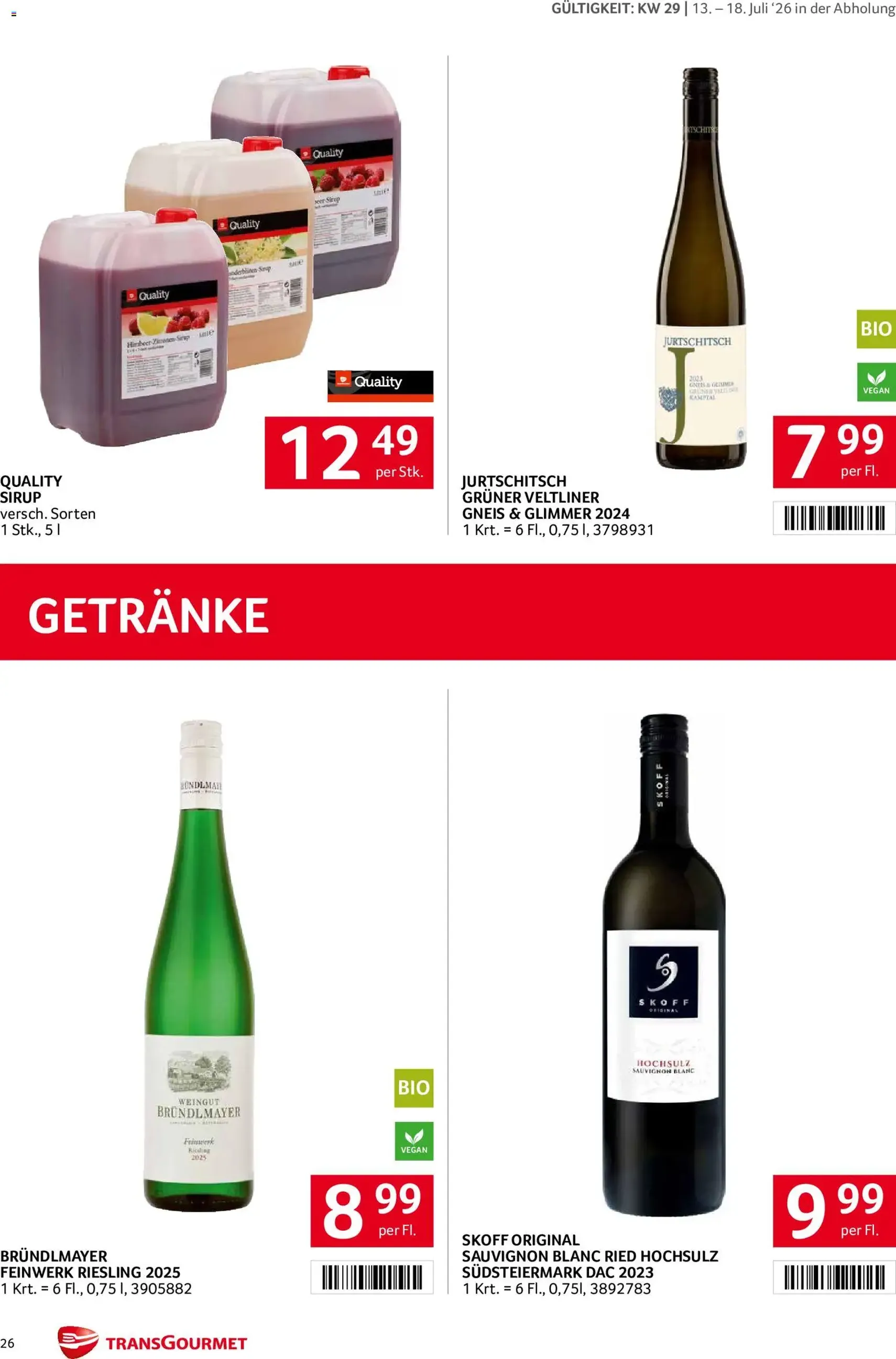 Transgourmet Flugblatt - Gültiger Prospekt ab 13.07.2026, Seite 26 von insgesamt 44