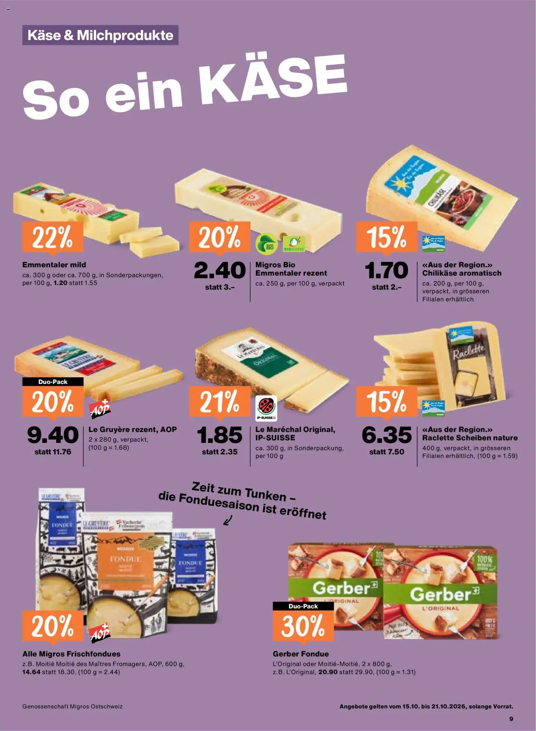 Migros aktionen - Gültiger Prospekt ab 15.10.2026, Seite 9 von insgesamt 24