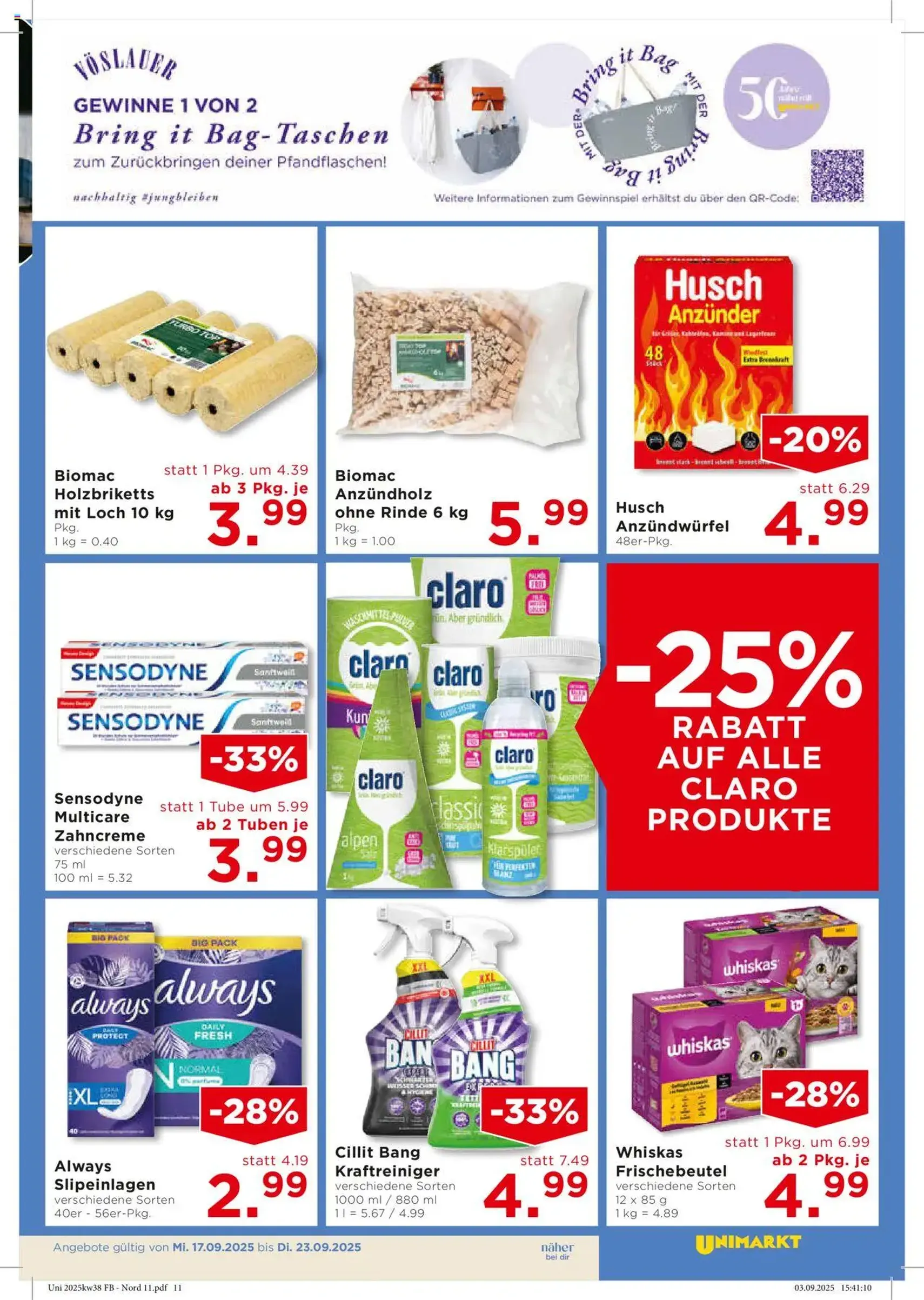 Unimarkt Flugblatt - Gültiger Prospekt ab 17.09.2025, Seite 13 von insgesamt 16
