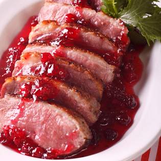 Recipe preview Duck breast with cranberry sauce