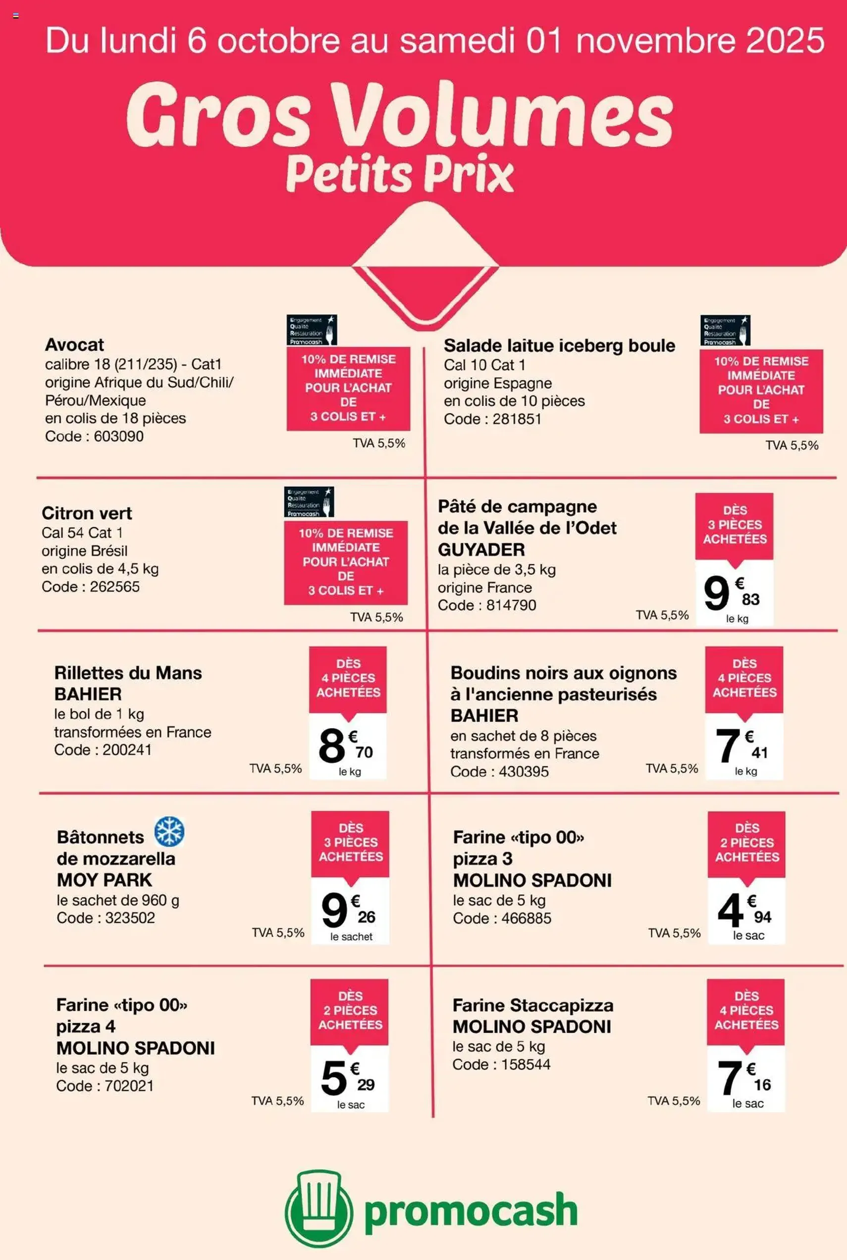 Promocash Catalogue gros volumes petits prix - brochure valable à partir du 06/10/2025, page 1 sur 5 Promocash Catalogue gros volumes petits prix - brochure valable à partir du 06/10/2025, page 1 sur 5