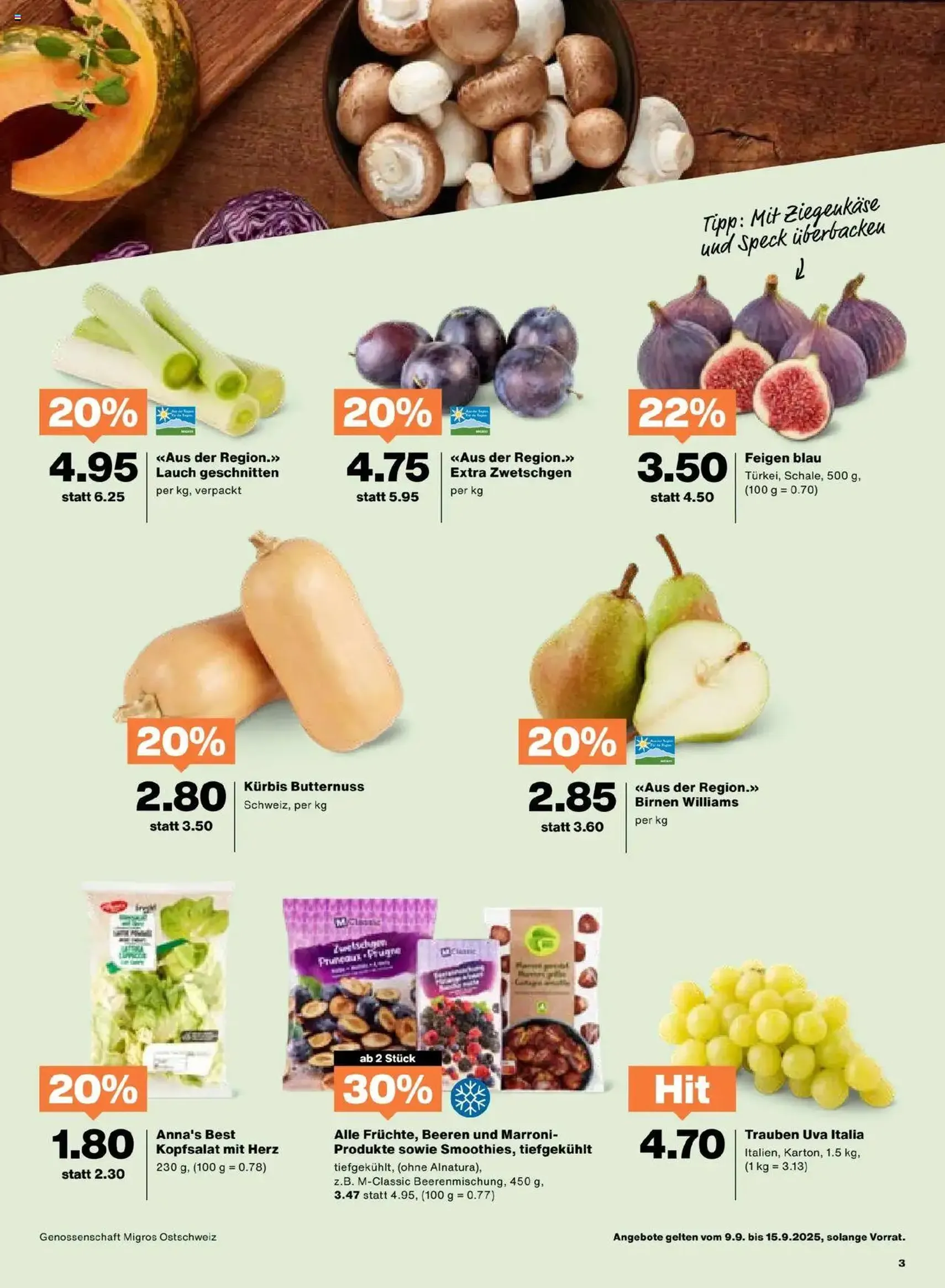 Migros Aktionen - Gültiger Prospekt ab 09.09.2025, Seite 3 von insgesamt 20 Migros Aktionen - Gültiger Prospekt ab 09.09.2025, Seite 3 von insgesamt 20
