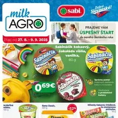 Milk Agro leták - náhľad letáku platný od 27.08.2025