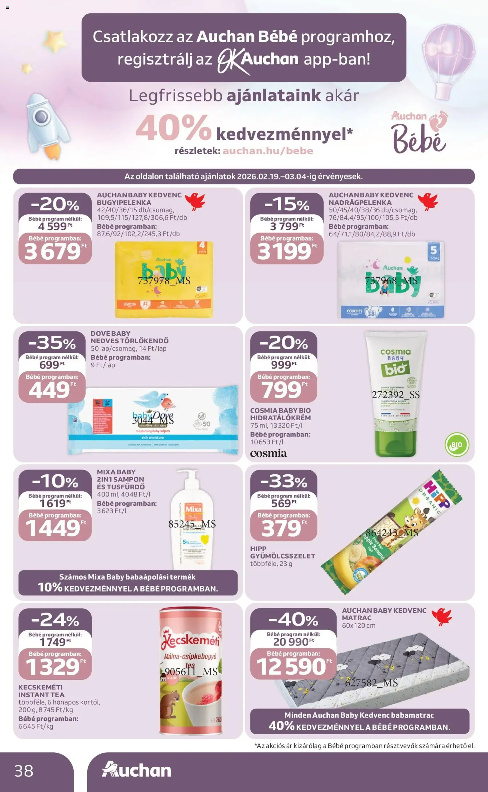 Auchan Akciós újság - 2026.02.19. érvényes szórólap 38 oldal 52 oldalból