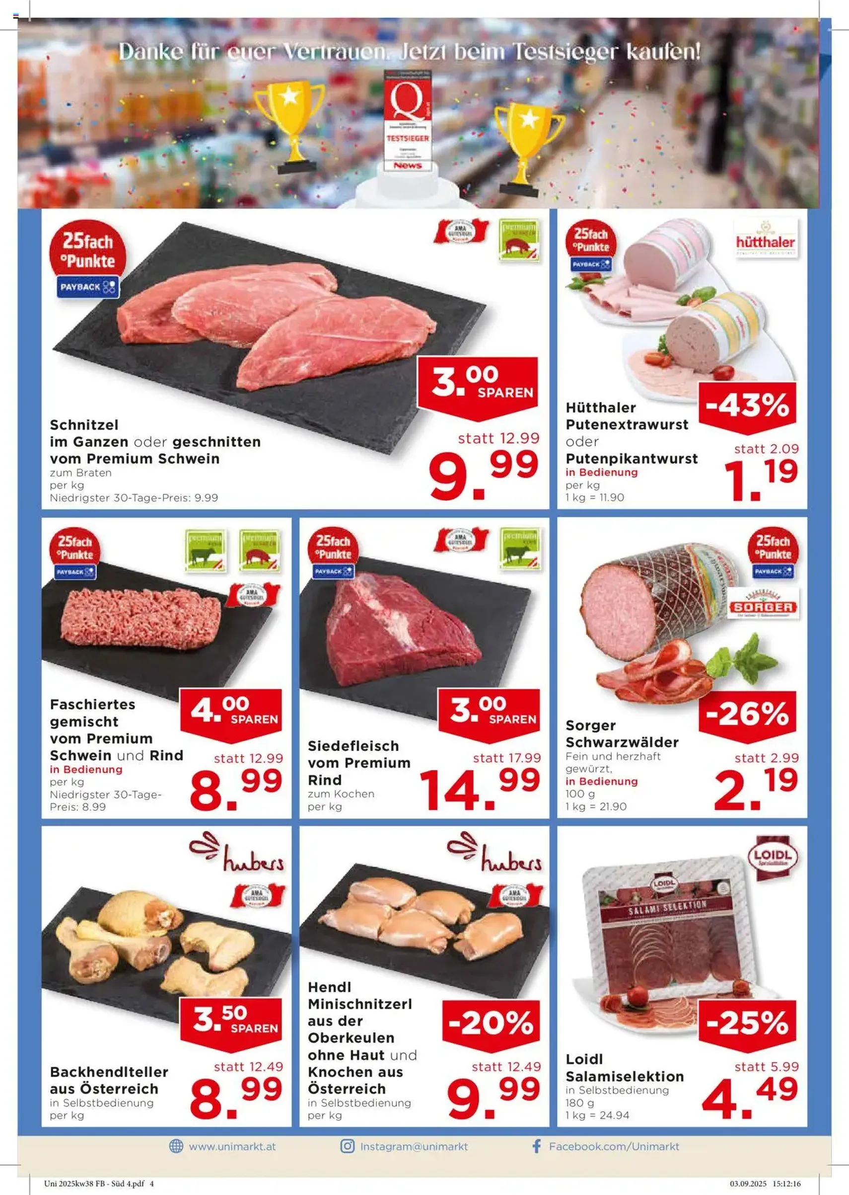 Unimarkt Flugblatt - Gültiger Prospekt ab 17.09.2025, Seite 6 von insgesamt 16