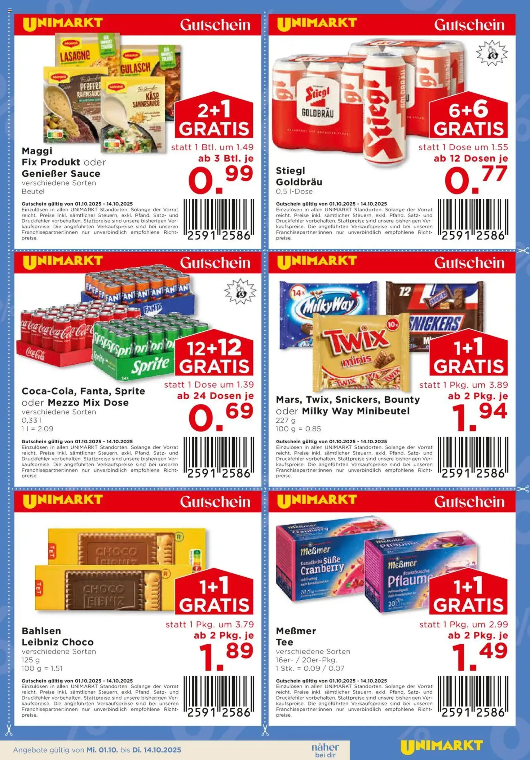 Unimarkt Flugblatt - Gültiger Prospekt ab 01.10.2025, Seite 19 von insgesamt 20 Unimarkt Flugblatt - Gültiger Prospekt ab 01.10.2025, Seite 19 von insgesamt 20