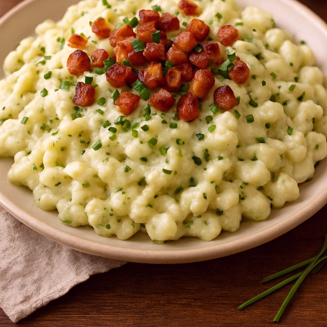 Cuketové halušky s bryndzou