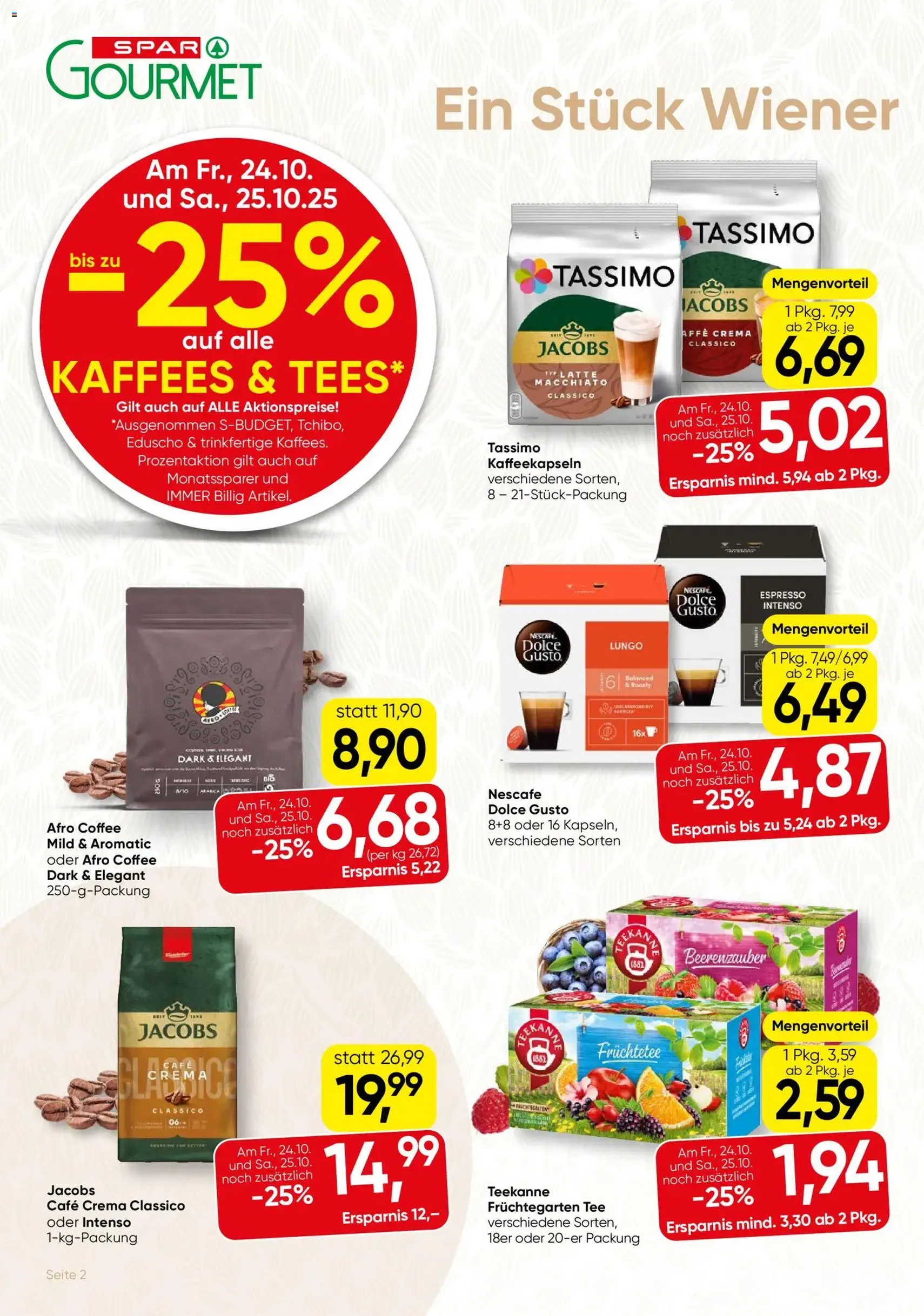 SPAR Gourmet Flugblatt - Gültiger Prospekt ab 23.10.2025, Seite 2 von insgesamt 12