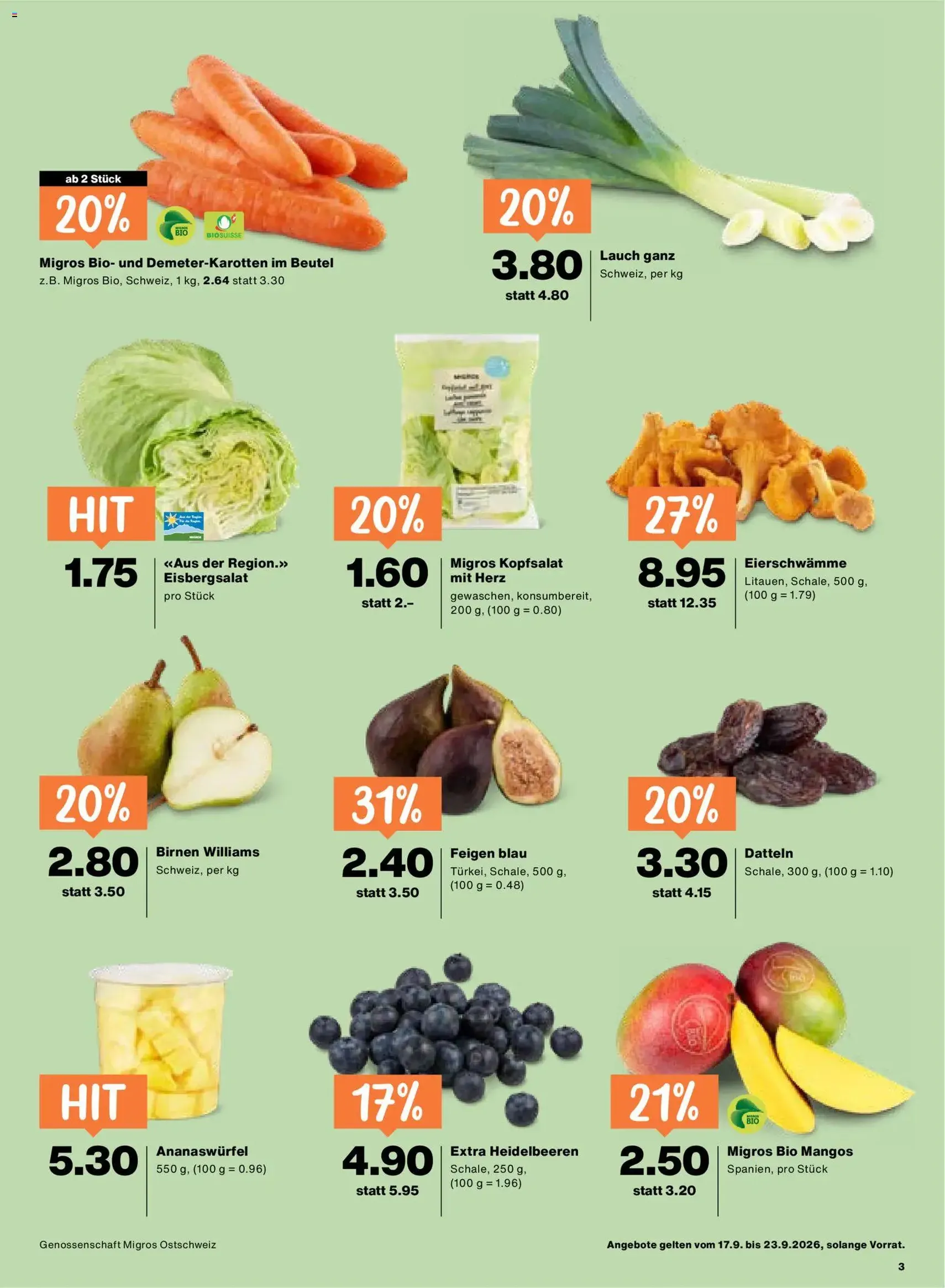 Migros aktionen - Gültiger Prospekt ab 17.09.2026, Seite 3 von insgesamt 24
