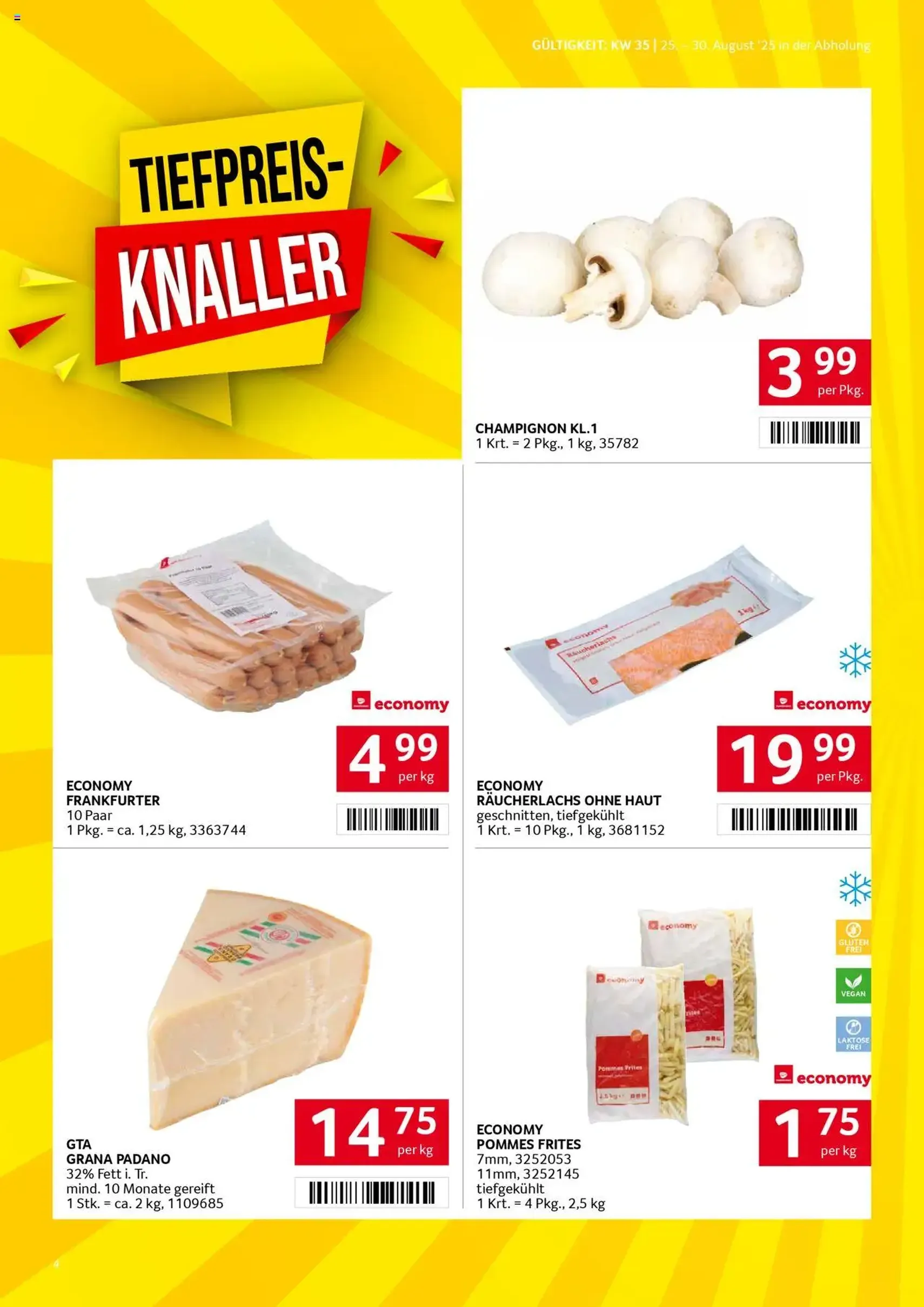 Transgourmet Flugblatt - Gültiger Prospekt ab 24.08.2025, Seite 4 von insgesamt 28 Transgourmet Flugblatt - Gültiger Prospekt ab 24.08.2025, Seite 4 von insgesamt 28