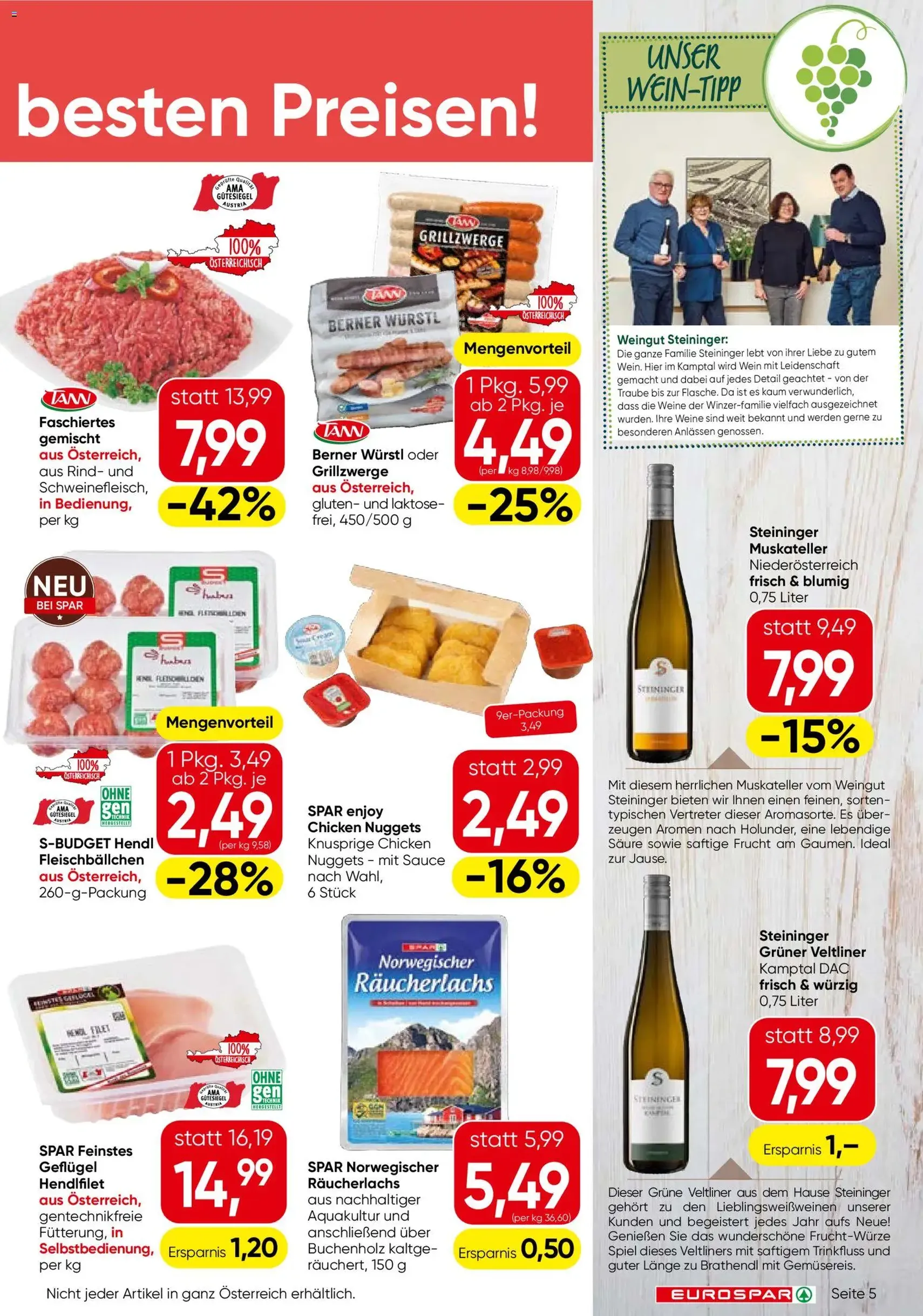 Eurospar Flugblatt - Gültiger Prospekt ab 08.10.2026, Seite 5 von insgesamt 16