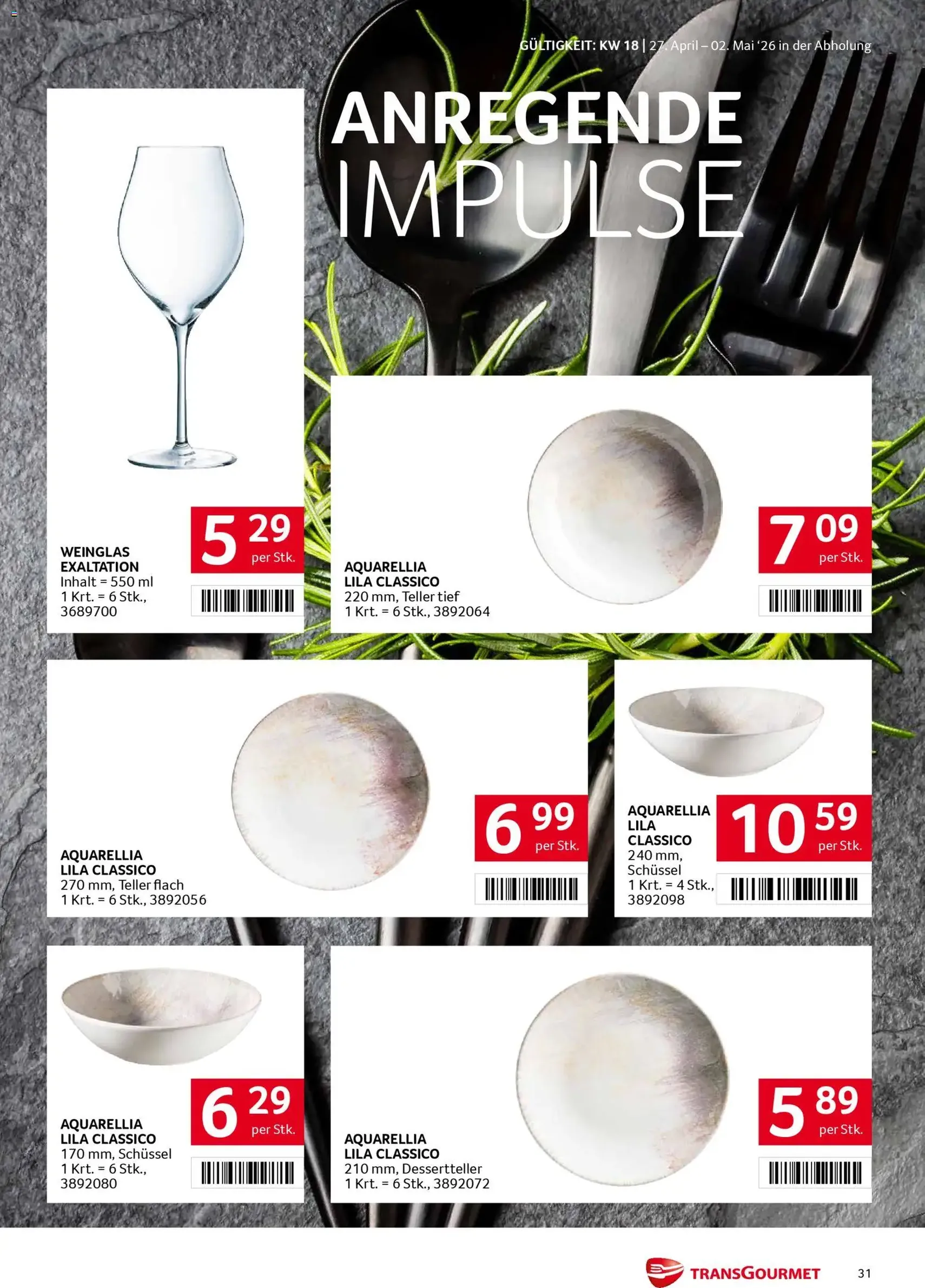 Transgourmet Flugblatt - Gültiger Prospekt ab 27.04.2026, Seite 30 von insgesamt 31