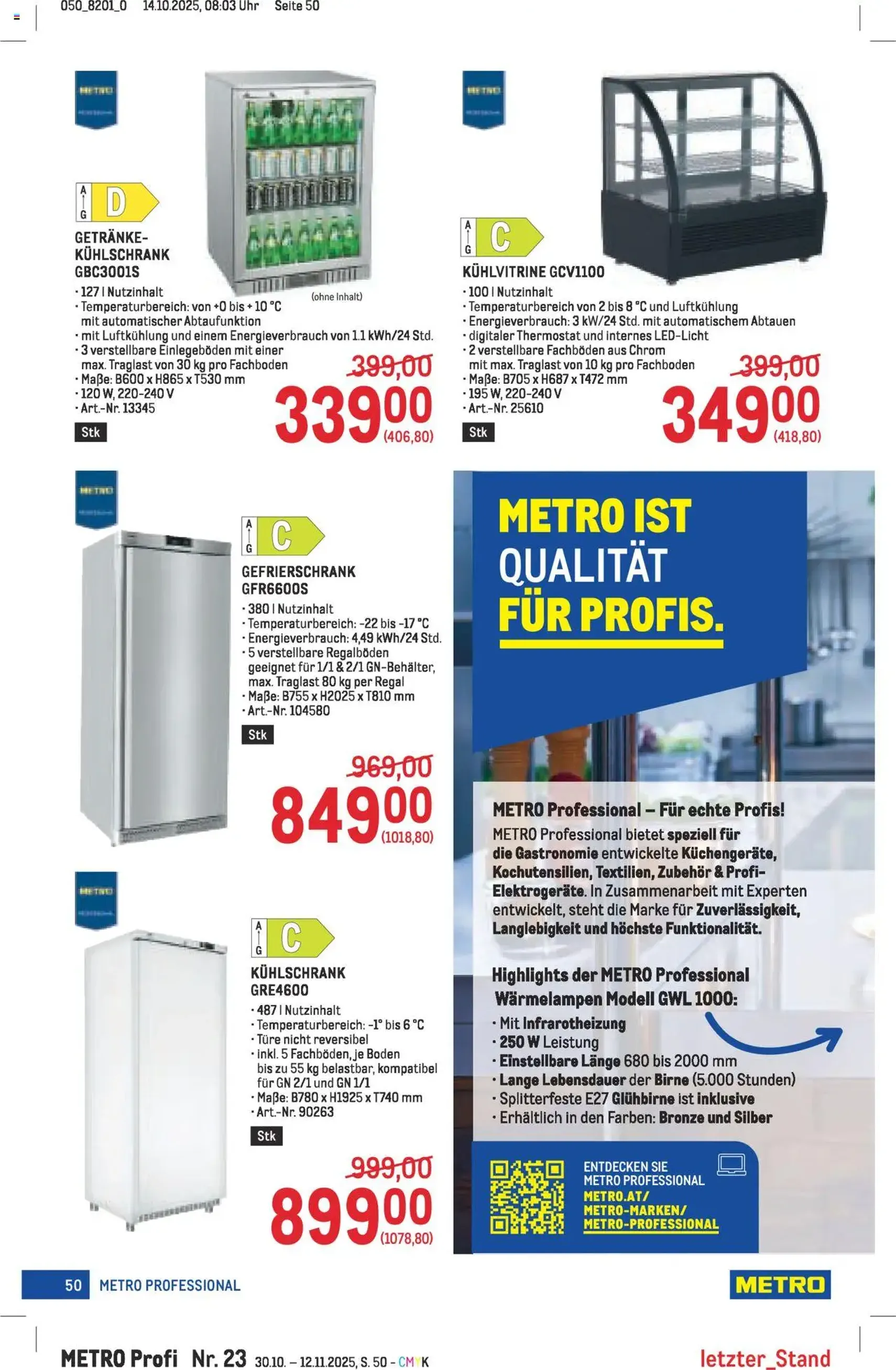 Metro angebote Profi - Gültiger Prospekt ab 30.10.2025, Seite 50 von insgesamt 64 Metro angebote Profi - Gültiger Prospekt ab 30.10.2025, Seite 50 von insgesamt 64
