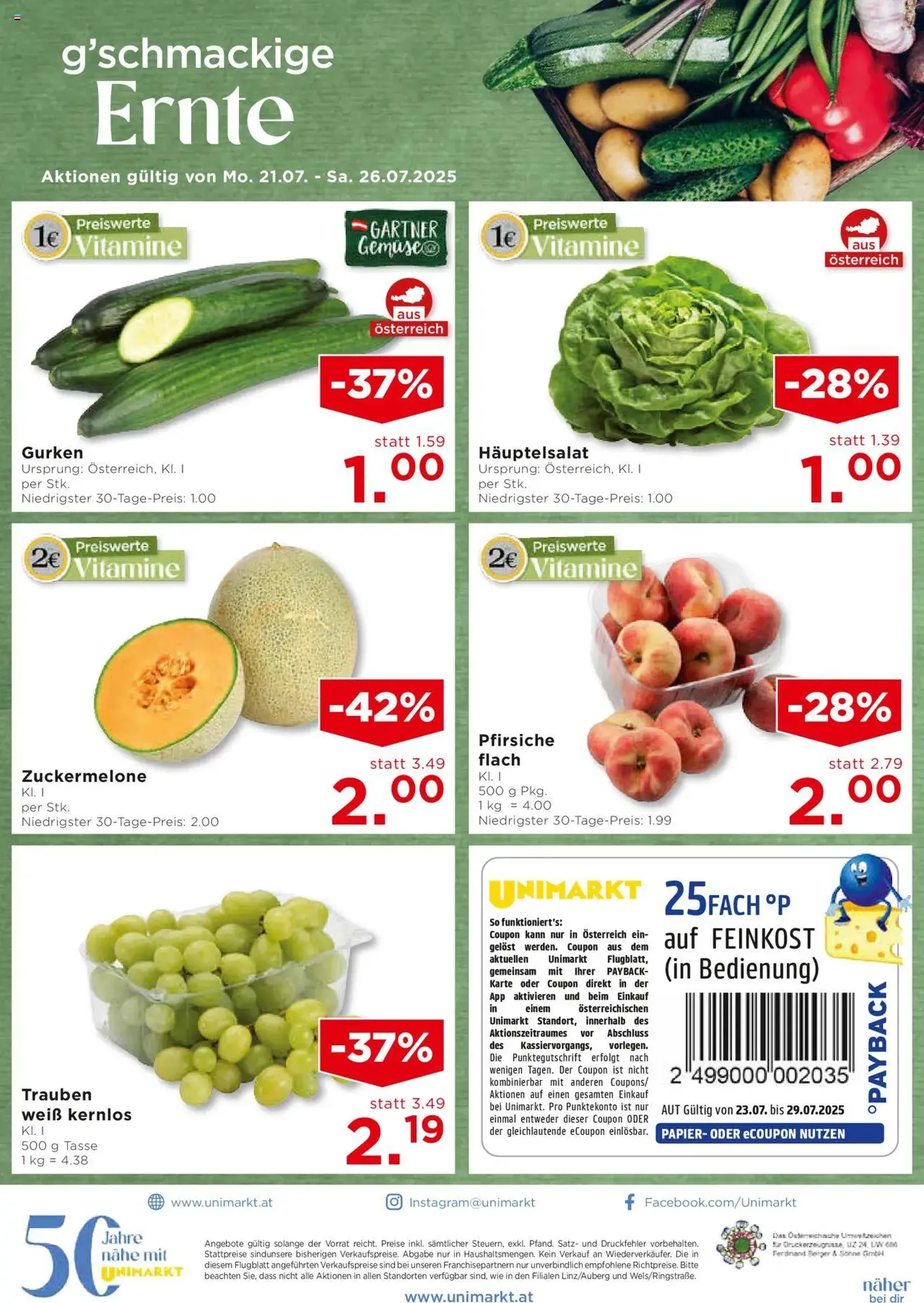 Unimarkt - Broschüre - Gültiger Prospekt ab 23.07.2025, Seite 12 von insgesamt 12