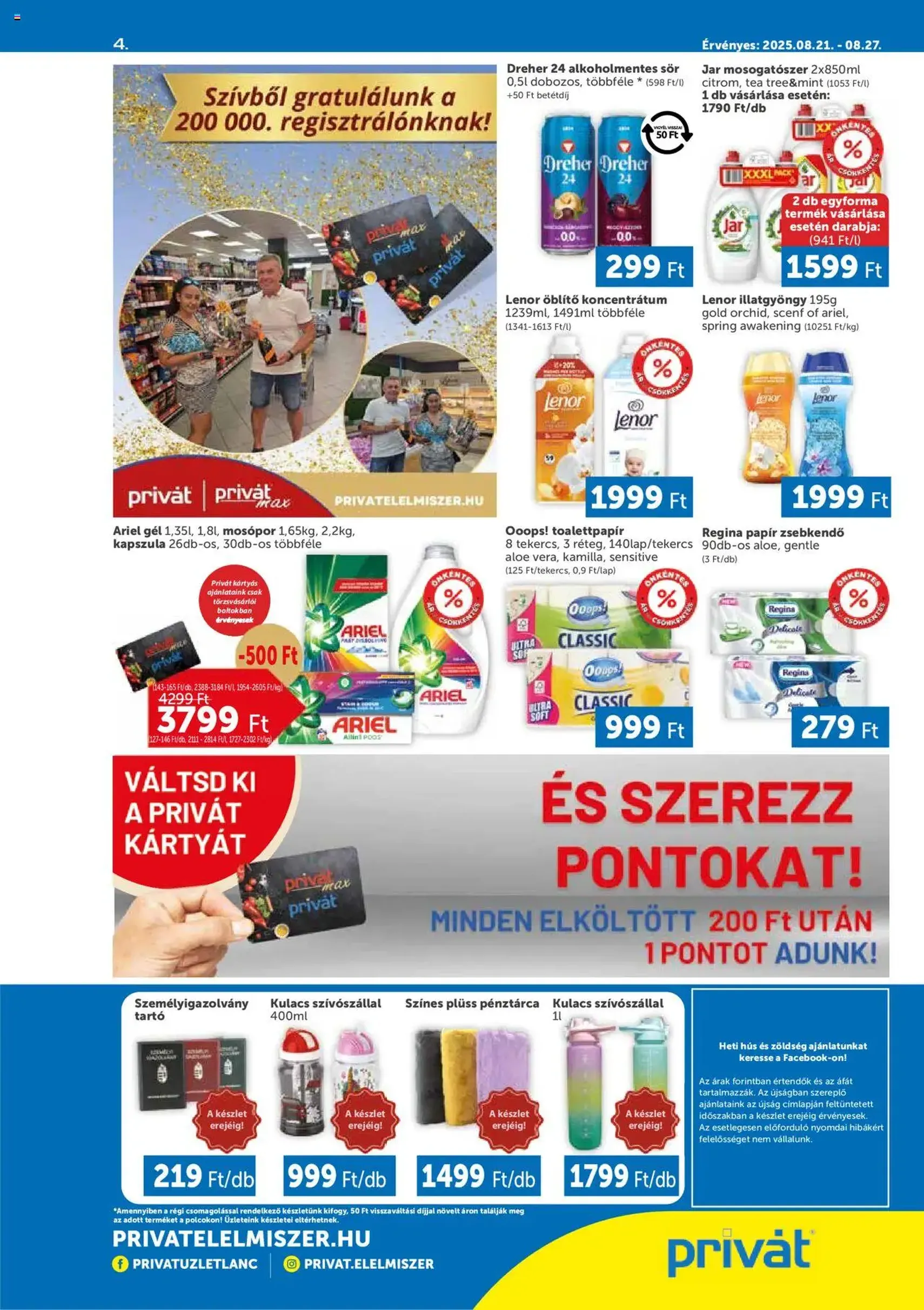 PRIVÁT Akciós újság - 2025.08.21. érvényes szórólap 4 oldal 4 oldalból