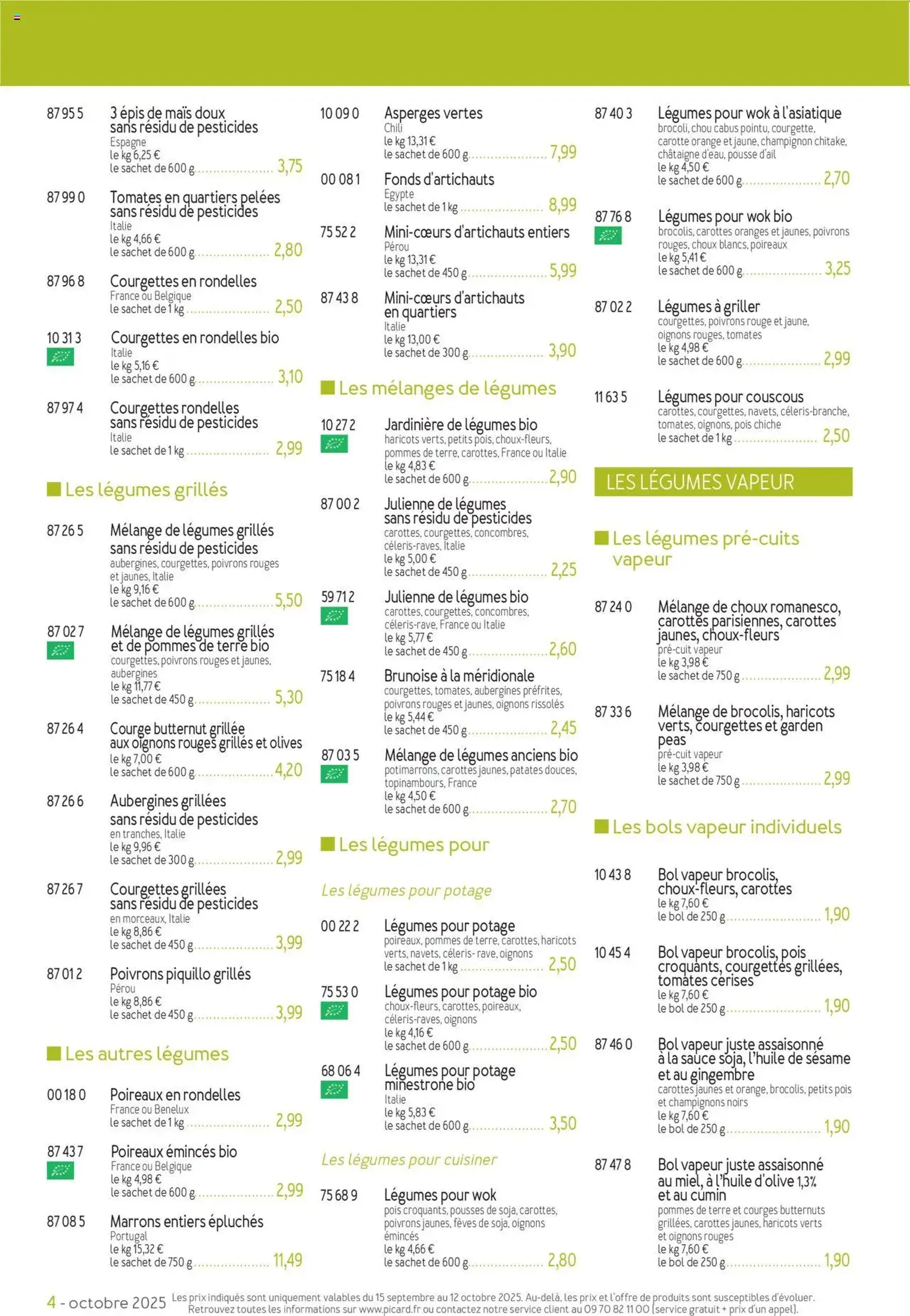 Picard catalogue - brochure valable à partir du 15/09/2025, page 4 sur 36 Picard catalogue - brochure valable à partir du 15/09/2025, page 4 sur 36