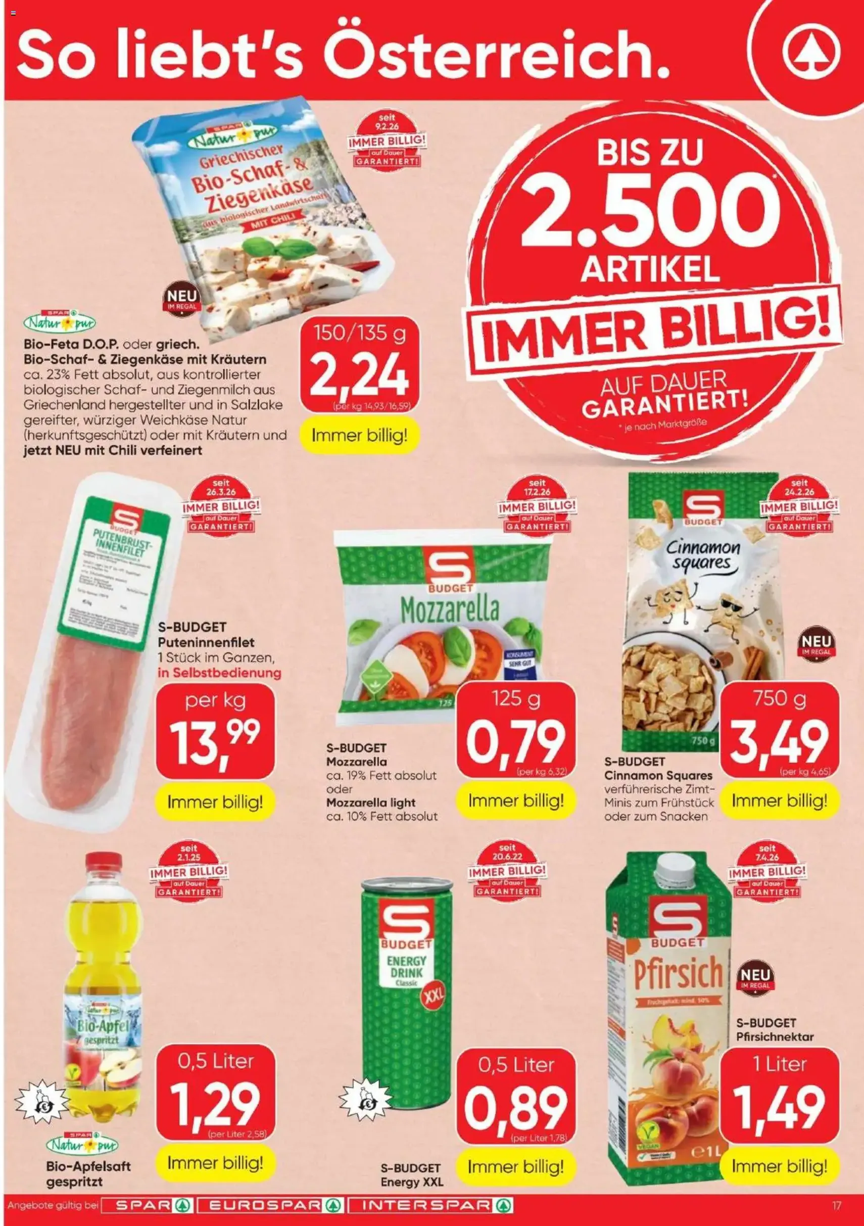 Spar - Flugblatt - Gültiger Prospekt ab 09.04.2026, Seite 17 von insgesamt 20
