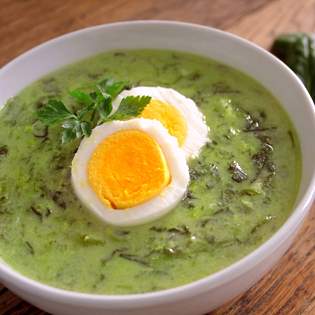 Recipe preview Spinach soup with egg