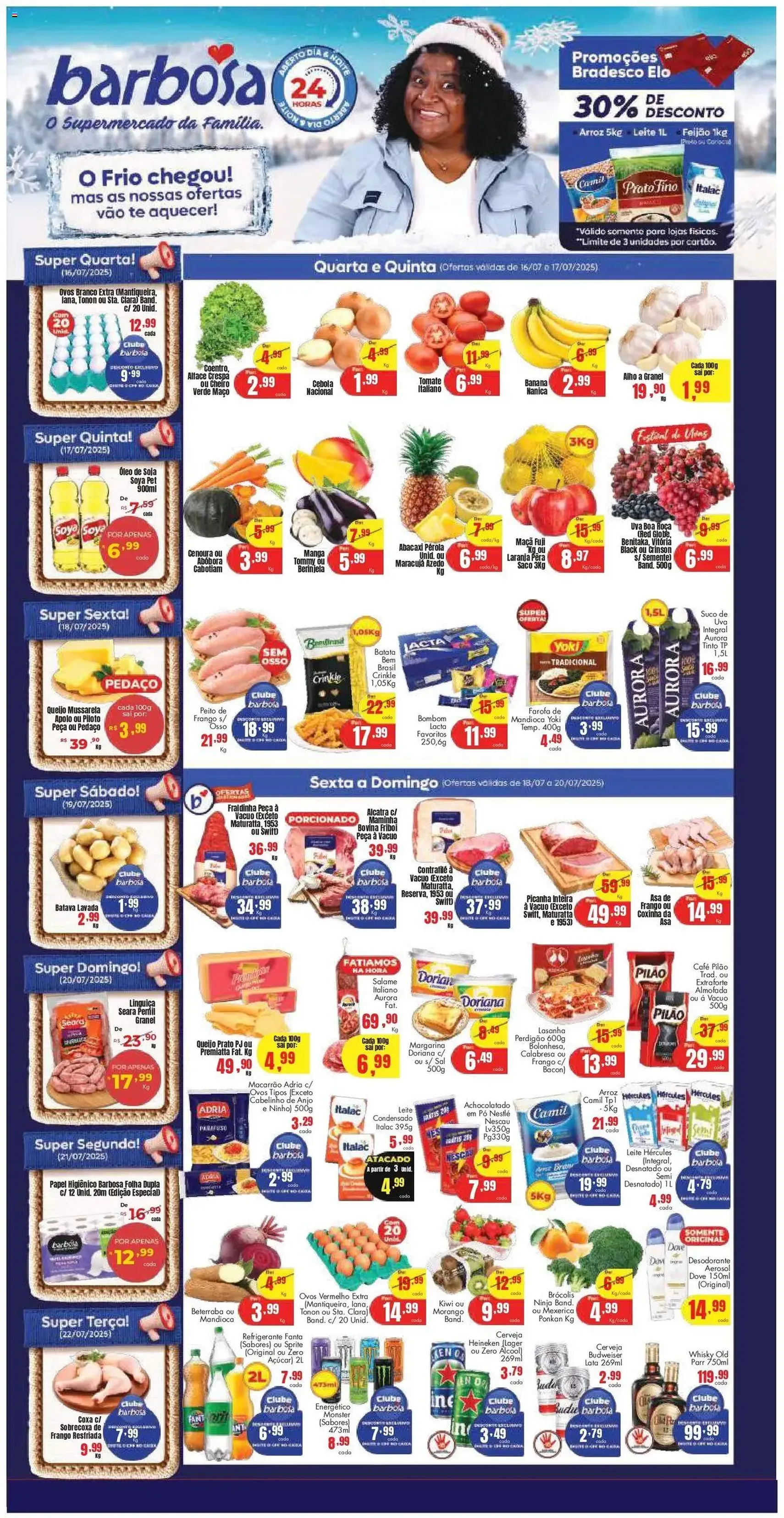 Barbosa Supermercados - Ofertas da semana - folheto válido a partir de 16/07/2025 página 1 de 4