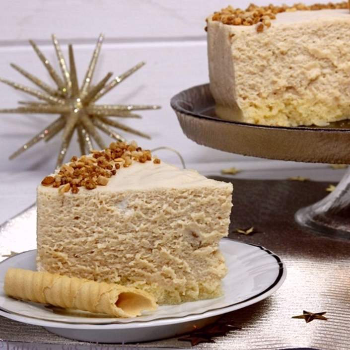 Tarta mousse de turrón sin huevo