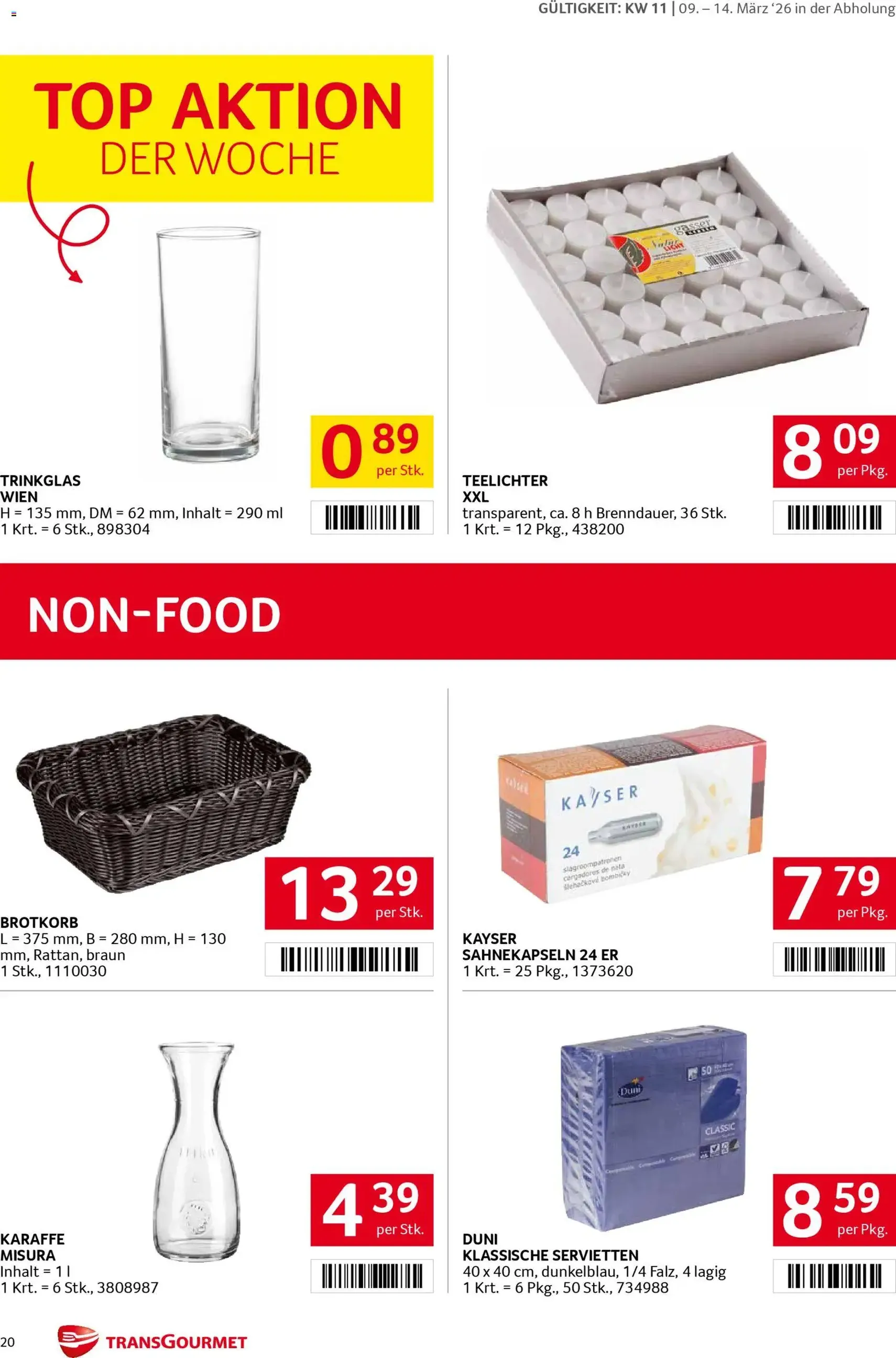 Transgourmet Flugblatt - Gültiger Prospekt ab 08.03.2026, Seite 20 von insgesamt 32