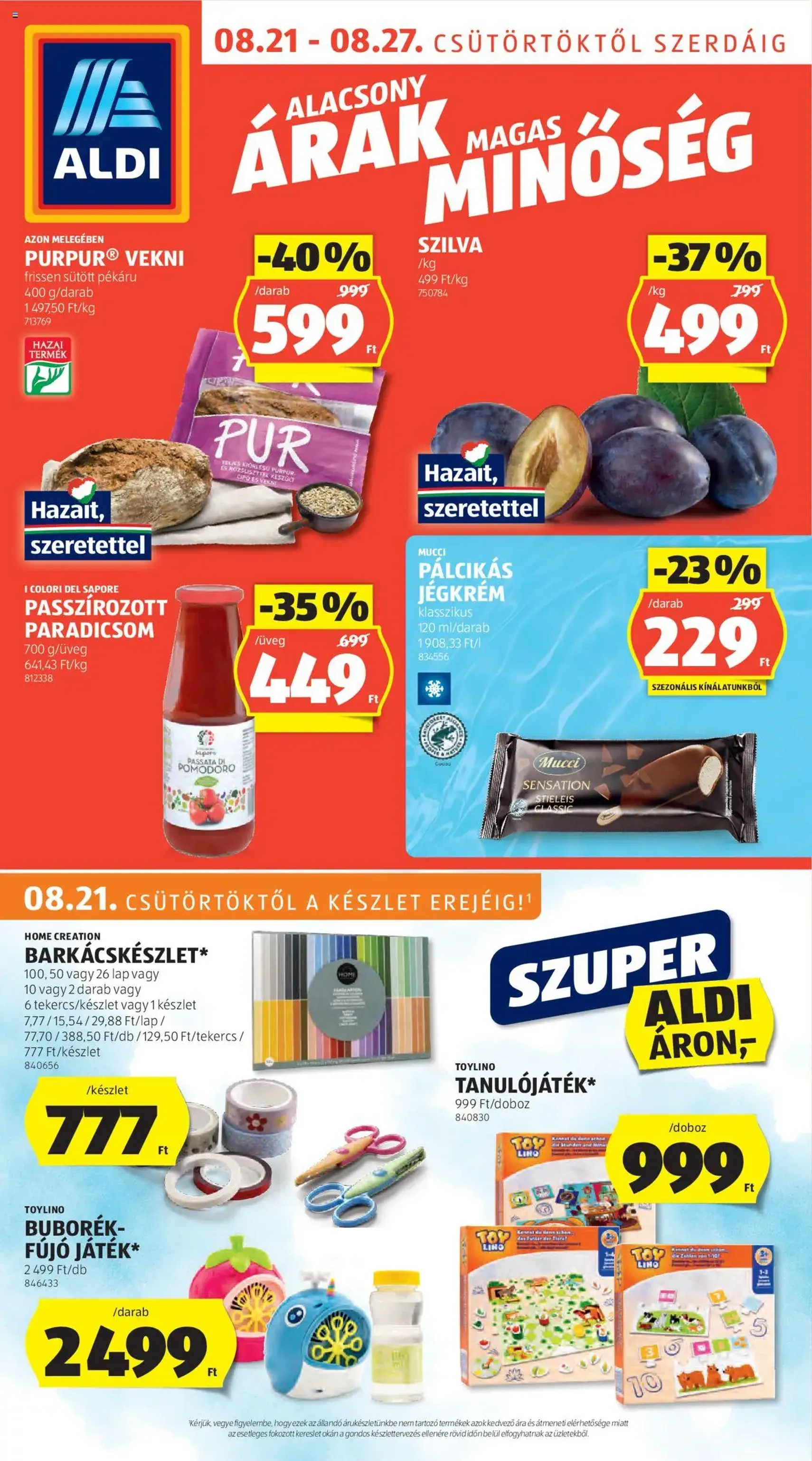 Aldi Akciós újság - 2025.08.21. érvényes szórólap 1 oldal 46 oldalból