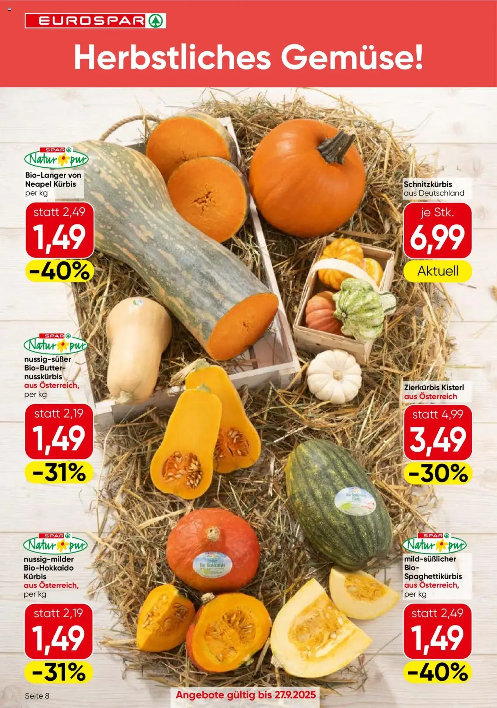 Eurospar Flugblatt - Gültiger Prospekt ab 25.09.2025, Seite 8 von insgesamt 16