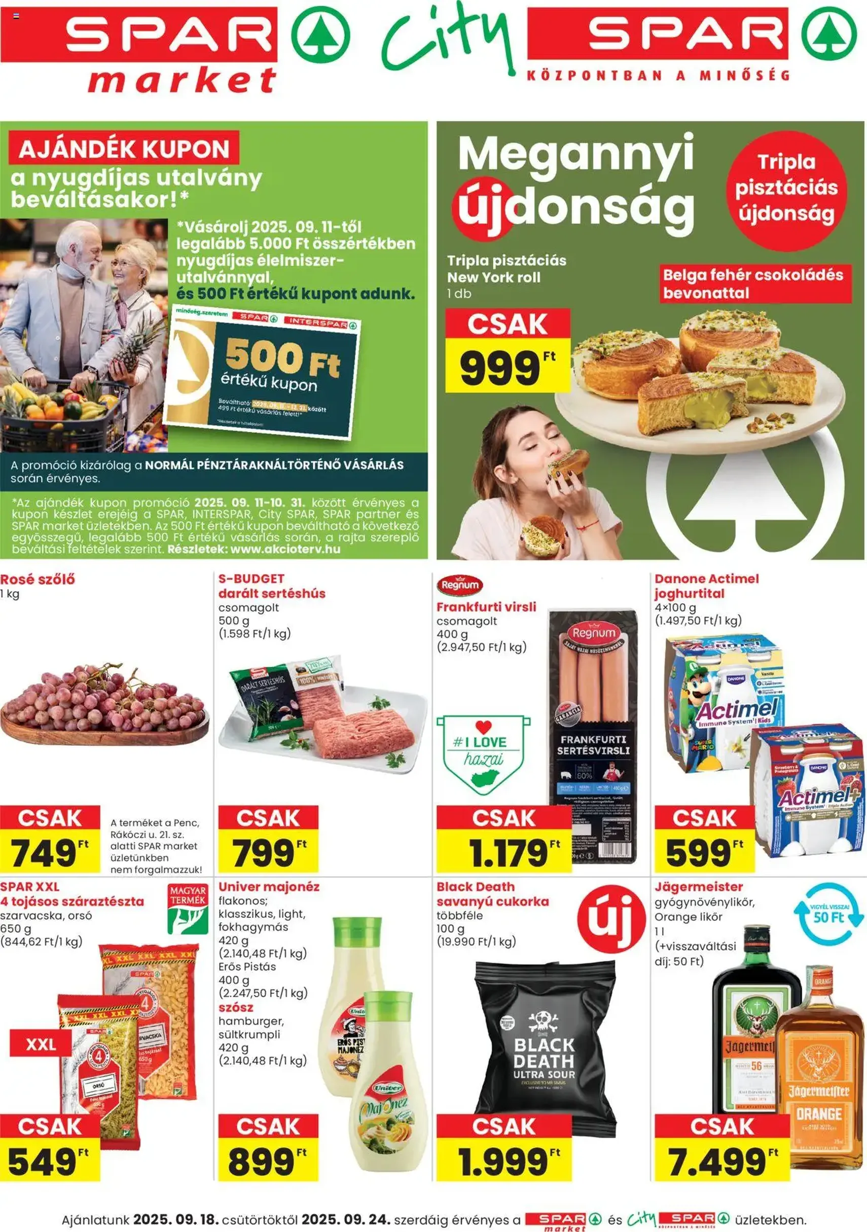 Spar Market Akciós újság - 2025.09.18. érvényes szórólap 1 oldal 3 oldalból