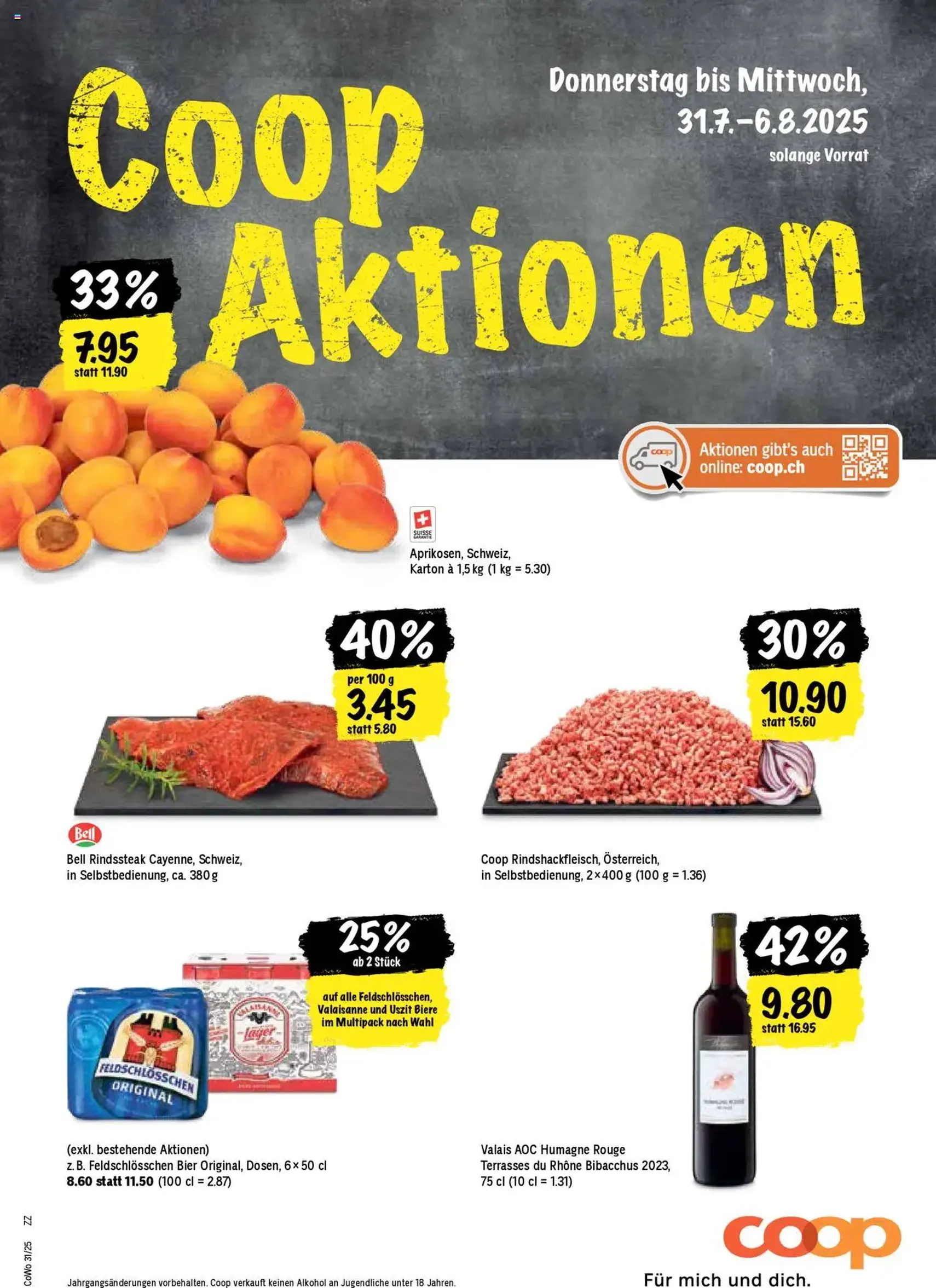 Coop Aktionen - Gültiger Prospekt ab 31.07.2025, Seite 1 von insgesamt 24 Coop Aktionen - Gültiger Prospekt ab 31.07.2025, Seite 1 von insgesamt 24